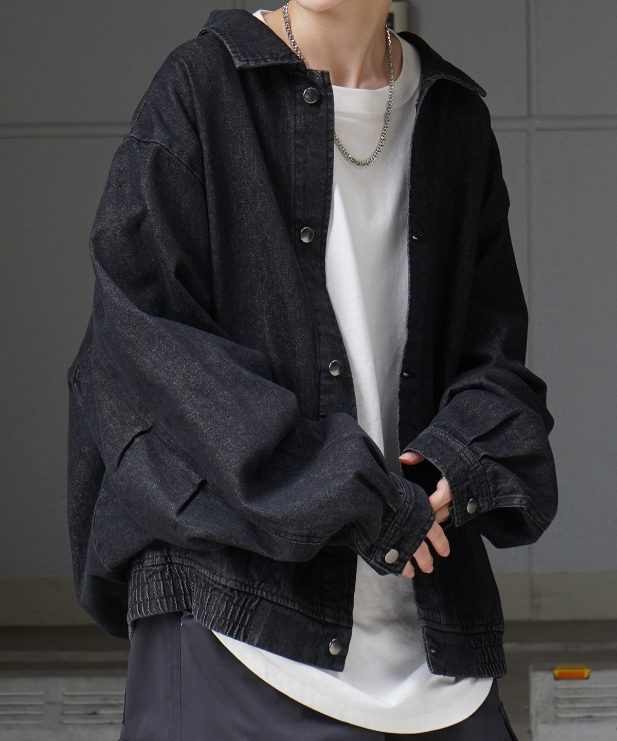 【新色追加】ビッグシルエット ヴィンテージライク ケミカルウォッシュ加工  ブルゾン デニムジャケット