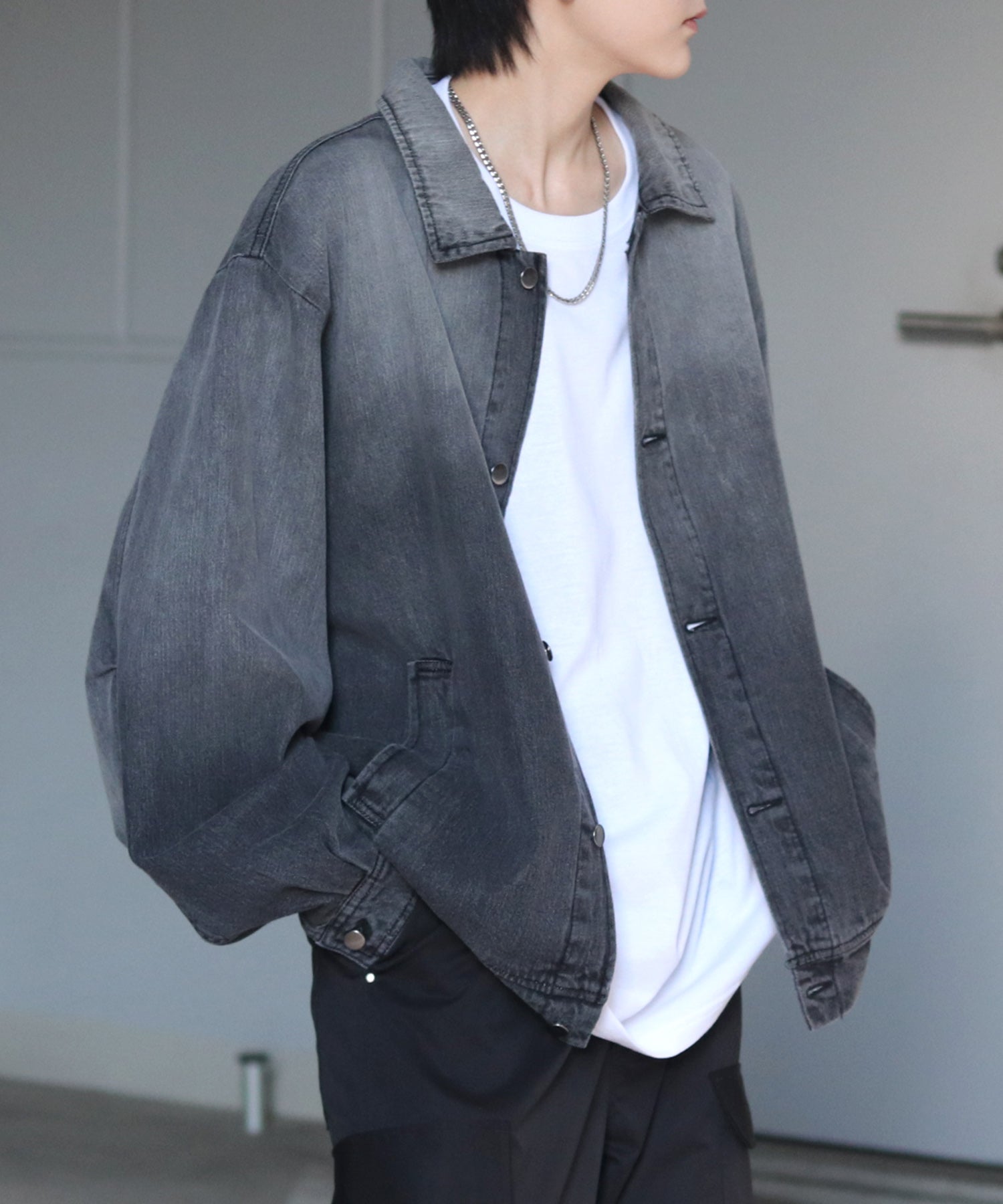 【新色追加】ビッグシルエット ヴィンテージライク ケミカルウォッシュ加工  ブルゾン デニムジャケット