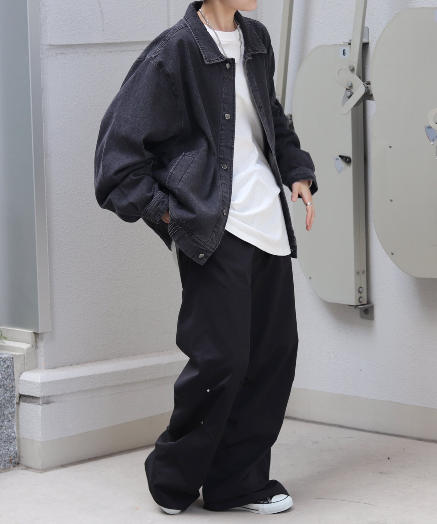 【新色追加】ビッグシルエット ヴィンテージライク ケミカルウォッシュ加工  ブルゾン デニムジャケット