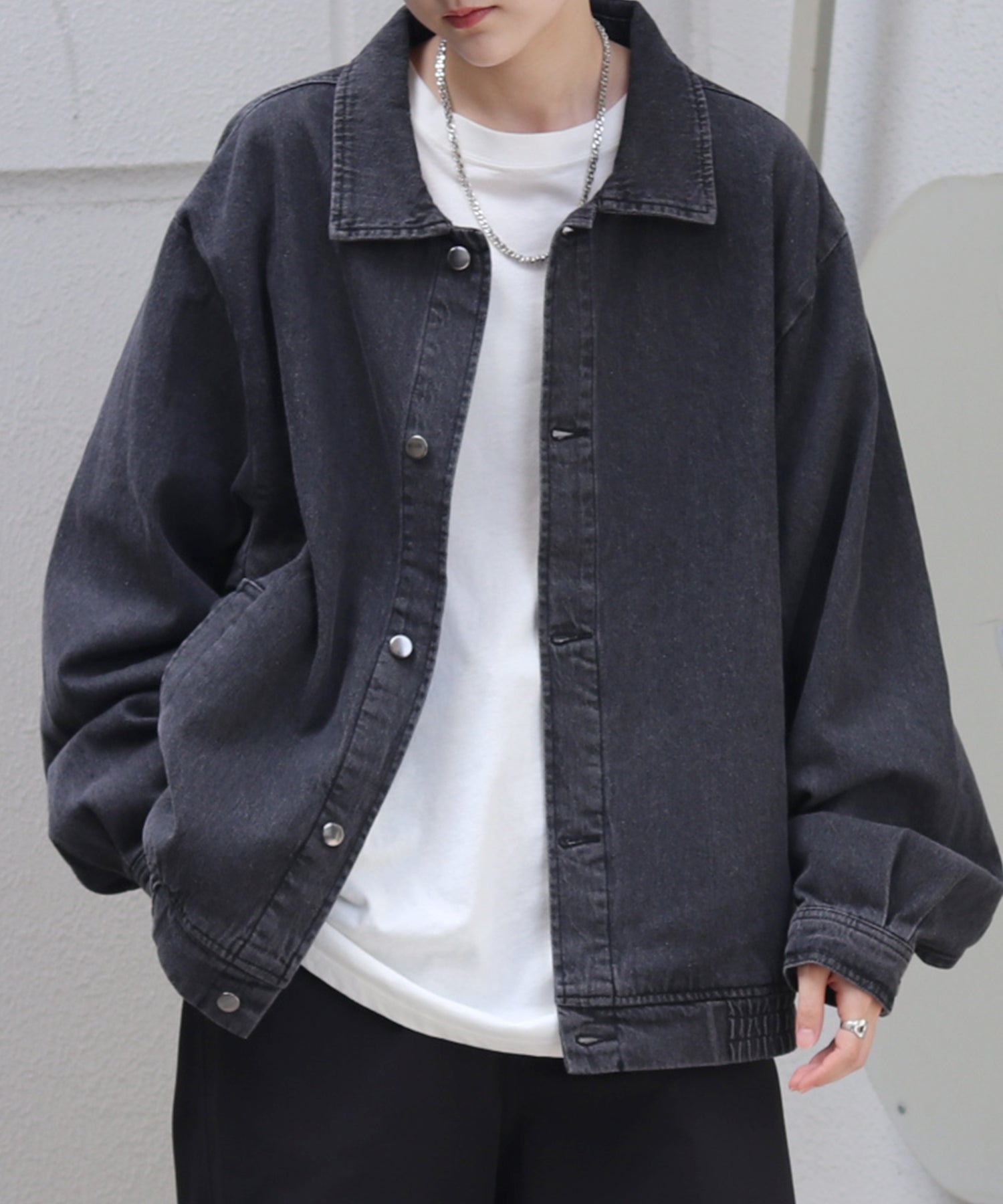 【新色追加】ビッグシルエット ヴィンテージライク ケミカルウォッシュ加工  ブルゾン デニムジャケット