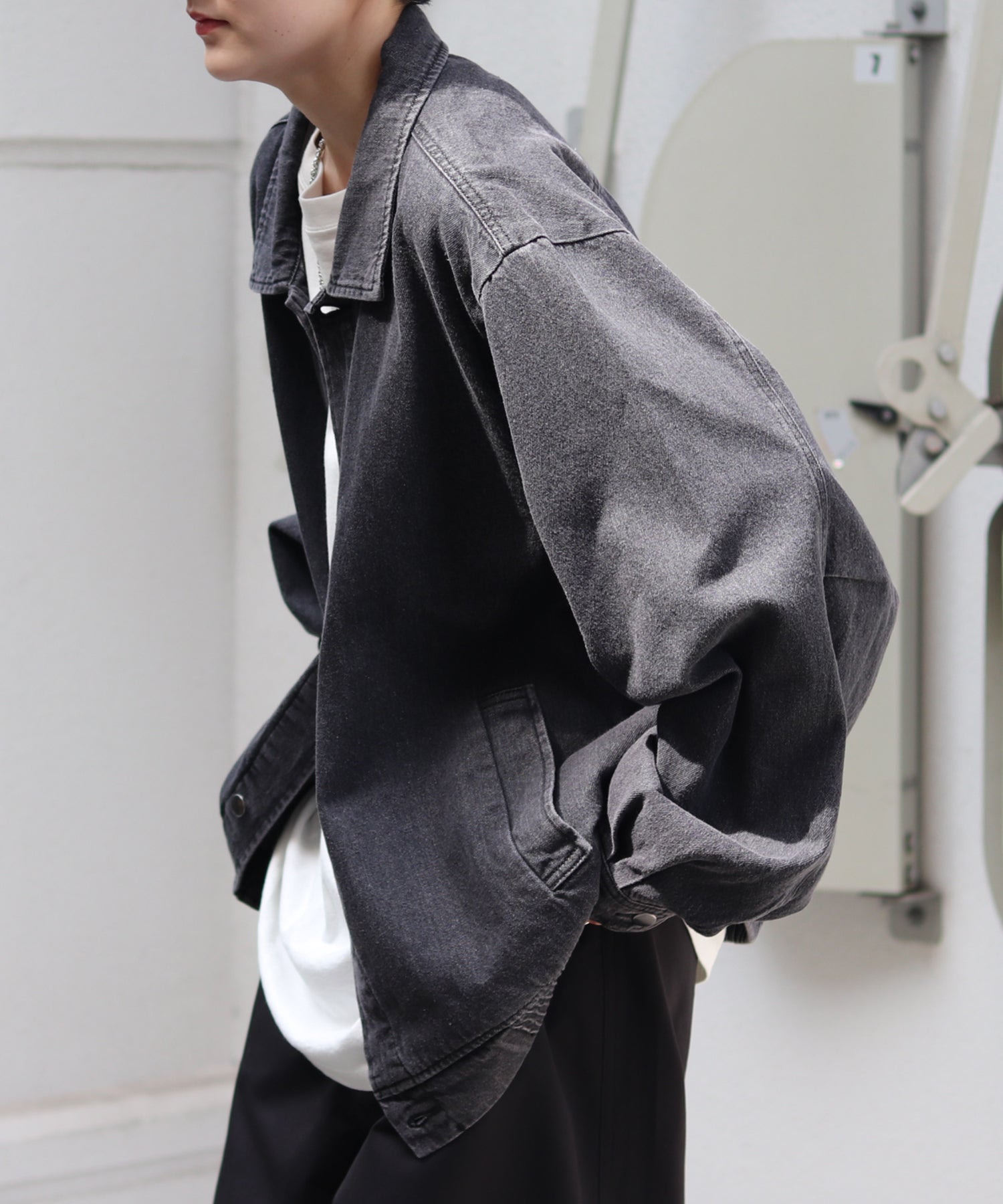 【新色追加】ビッグシルエット ヴィンテージライク ケミカルウォッシュ加工  ブルゾン デニムジャケット