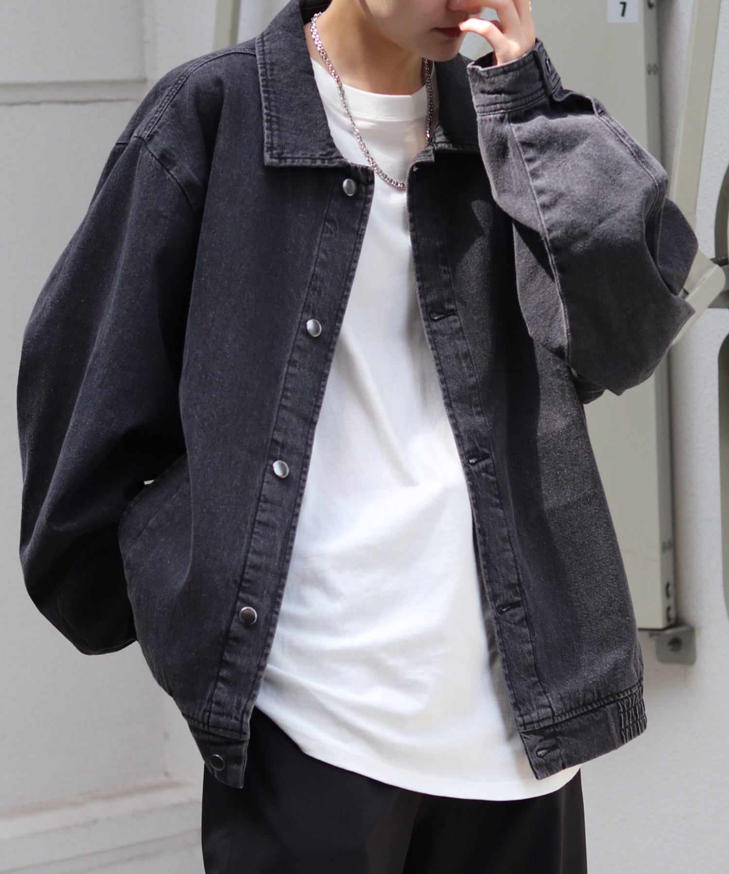 【新色追加】ビッグシルエット ヴィンテージライク ケミカルウォッシュ加工  ブルゾン デニムジャケット