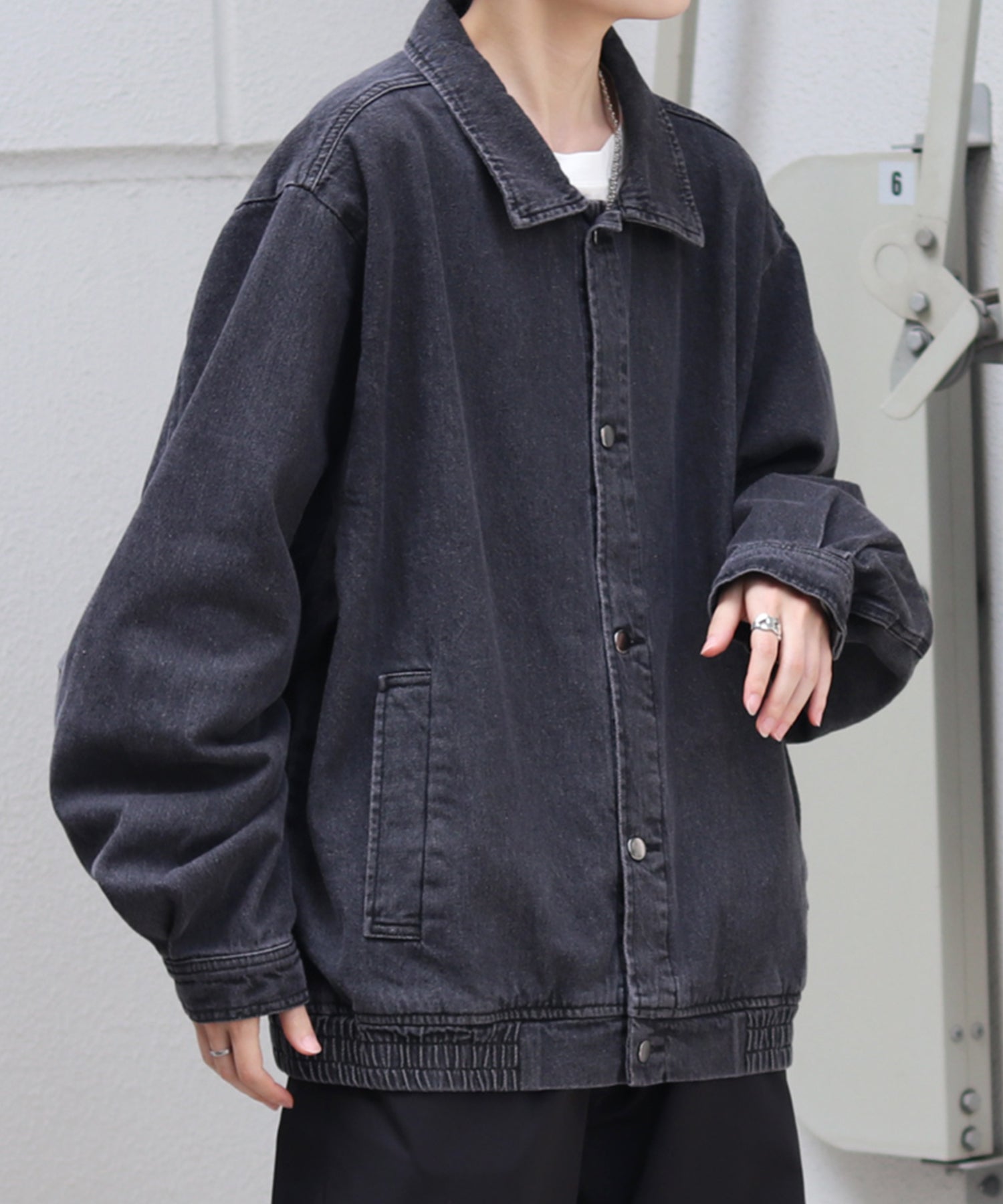 【新色追加】ビッグシルエット ヴィンテージライク ケミカルウォッシュ加工  ブルゾン デニムジャケット