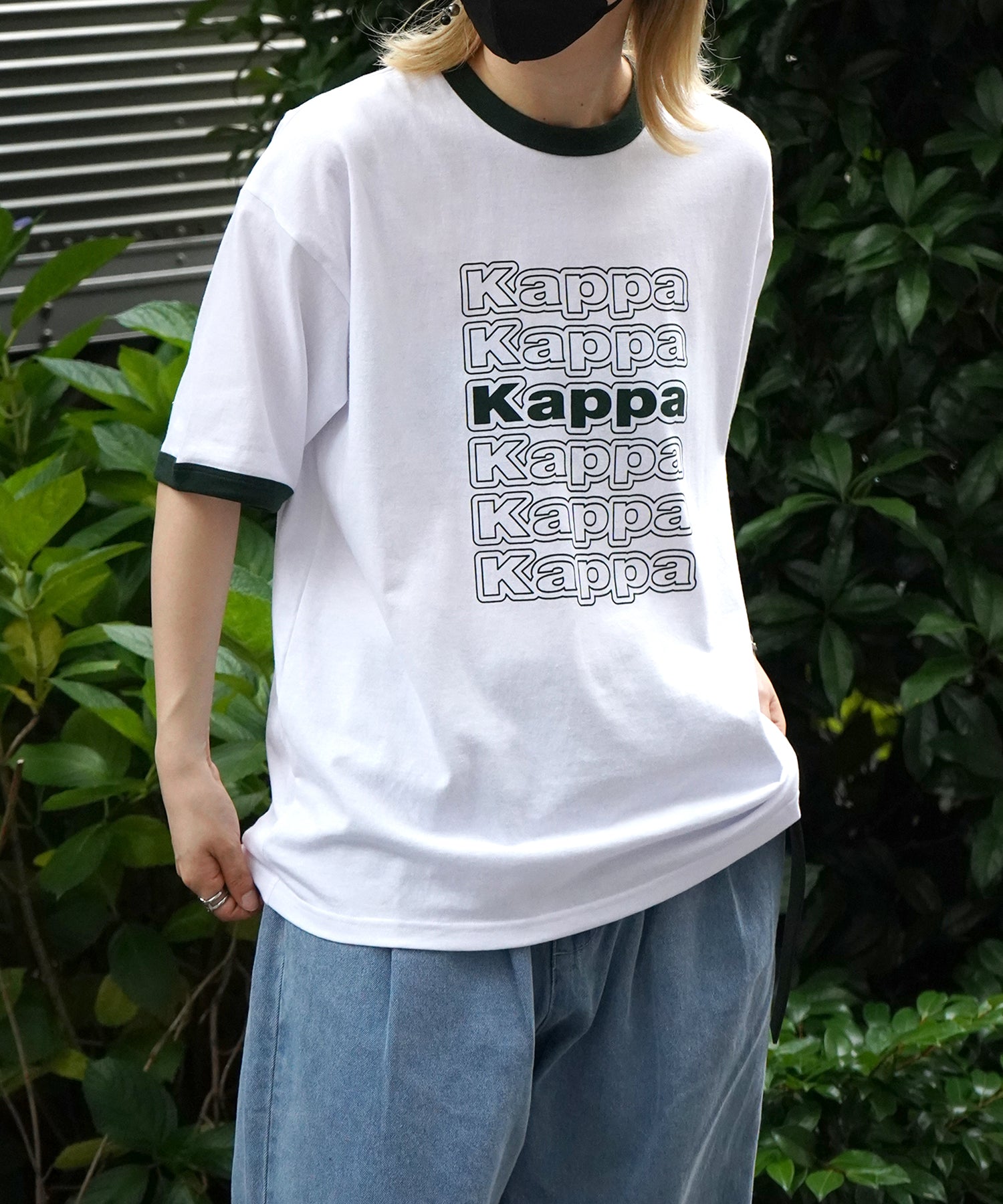 【Kappa】25SS別注 WEB限定 ブランドロゴプリント ビッグシルエット 半袖リンガーTシャツ