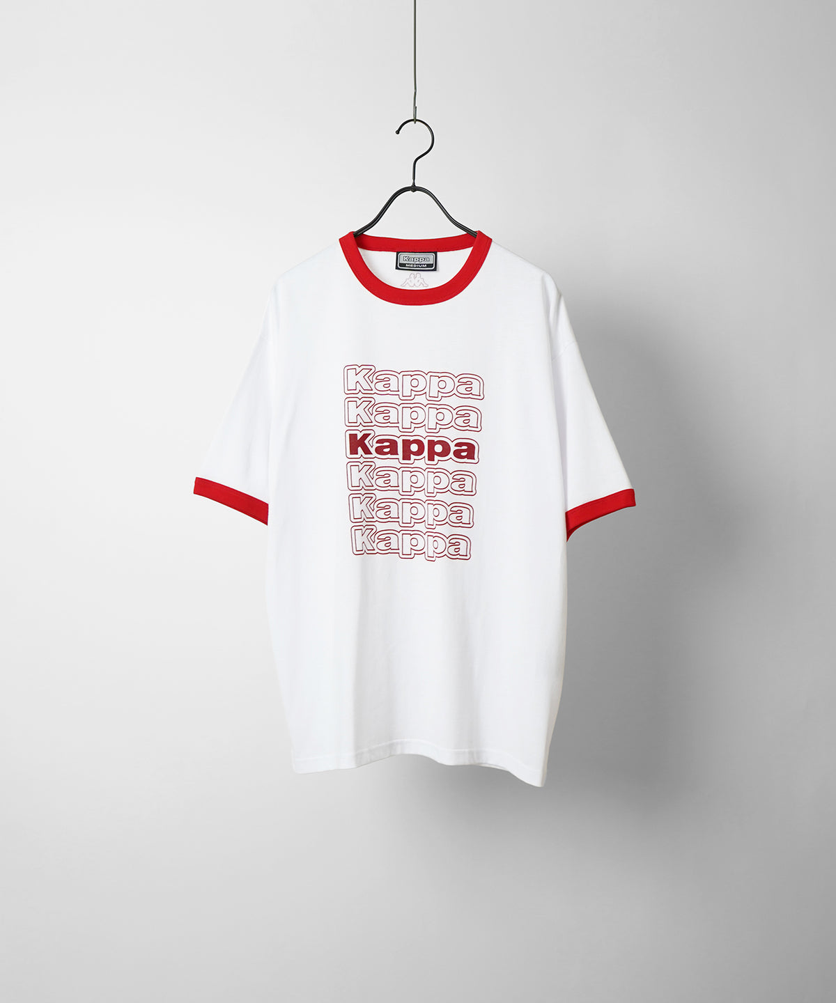 【Kappa】25SS別注 WEB限定 ブランドロゴプリント ビッグシルエット 半袖リンガーTシャツ