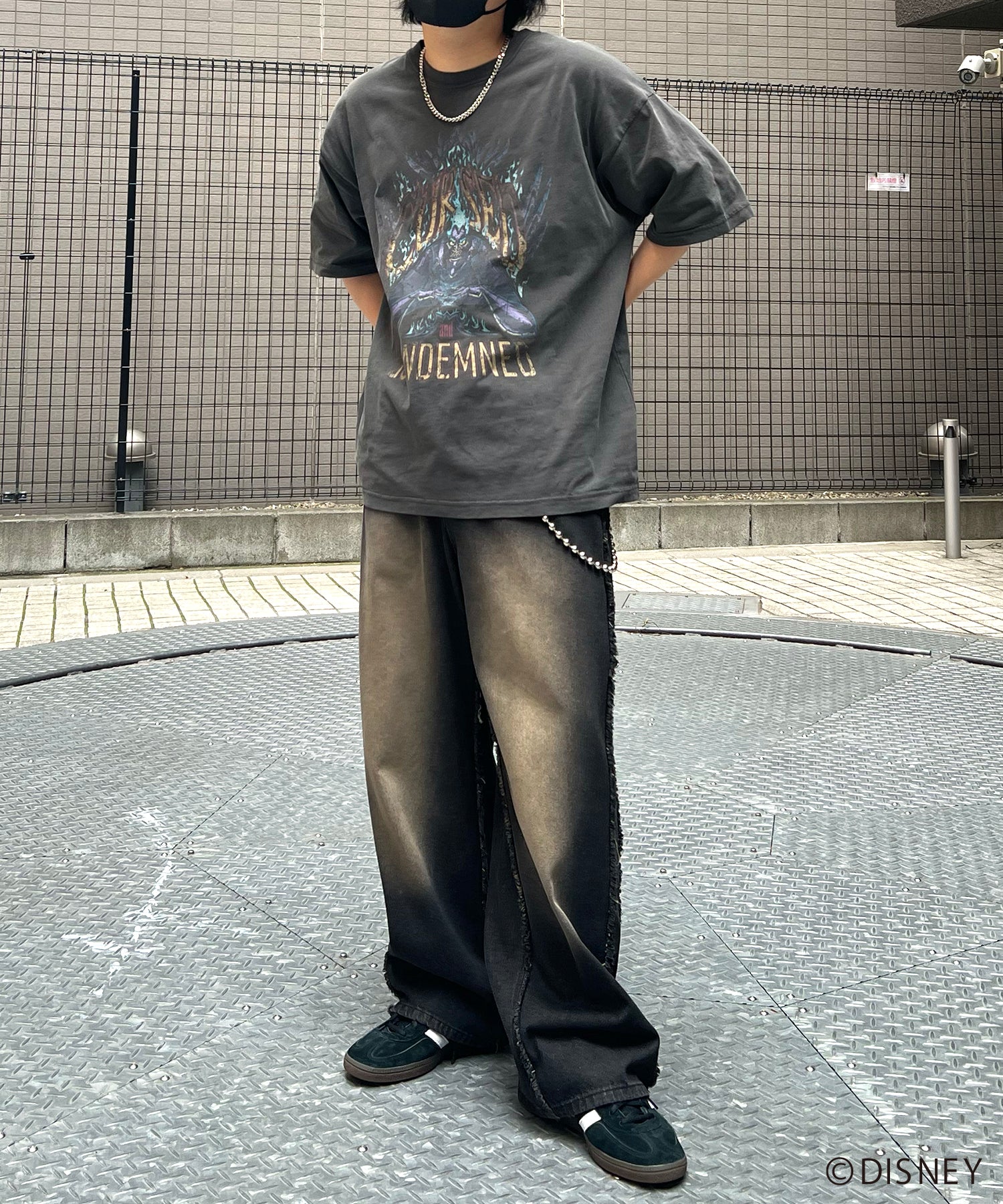 【Disney Villains / ディズニーヴィランズ】HADES / ハデス ヴィンテージライク ピグメント加工 ビッグシルエット 半袖プリントTシャツ