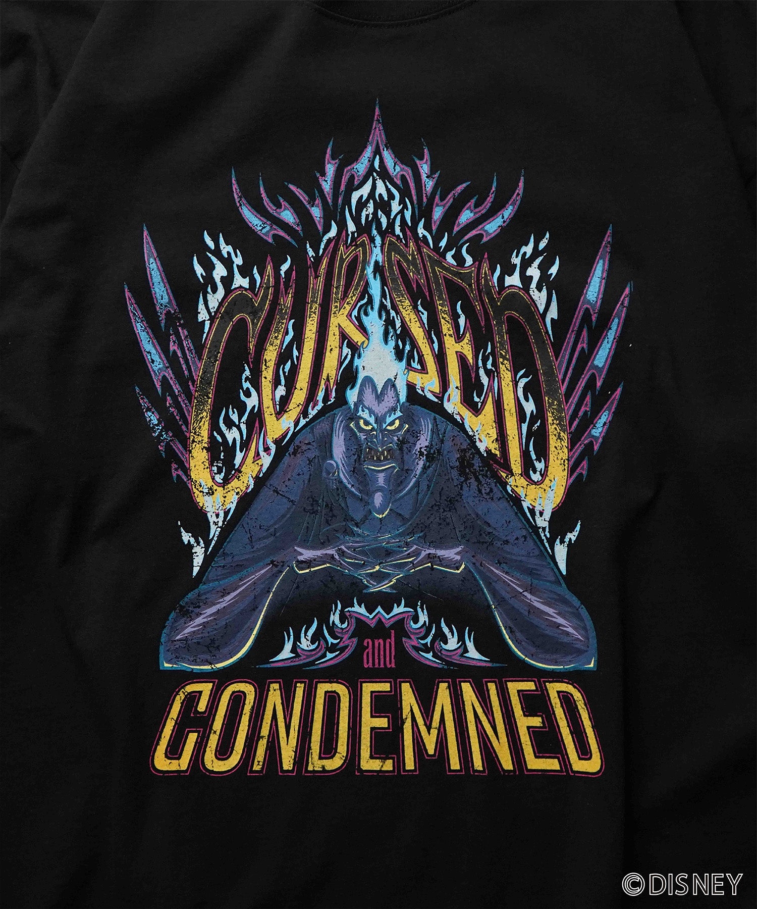 【Disney Villains / ディズニーヴィランズ】HADES / ハデス ヴィンテージライク ピグメント加工 ビッグシルエット 半袖プリントTシャツ