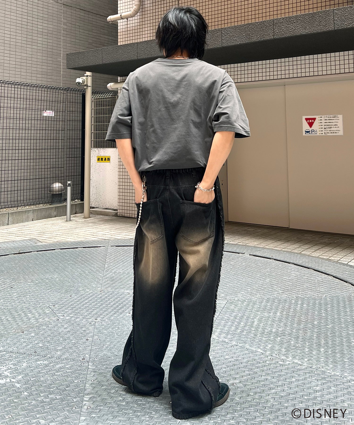 【Disney Villains / ディズニーヴィランズ】SCAR / スカ― ヴィンテージライク ピグメント加工 ビッグシルエット 半袖プリントTシャツ
