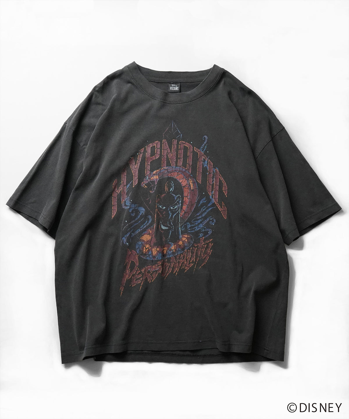【Disney Villains / ディズニーヴィランズ】JAFER / ジャファー ヴィンテージライク ピグメント加工 ビッグシルエット 半袖プリントTシャツ