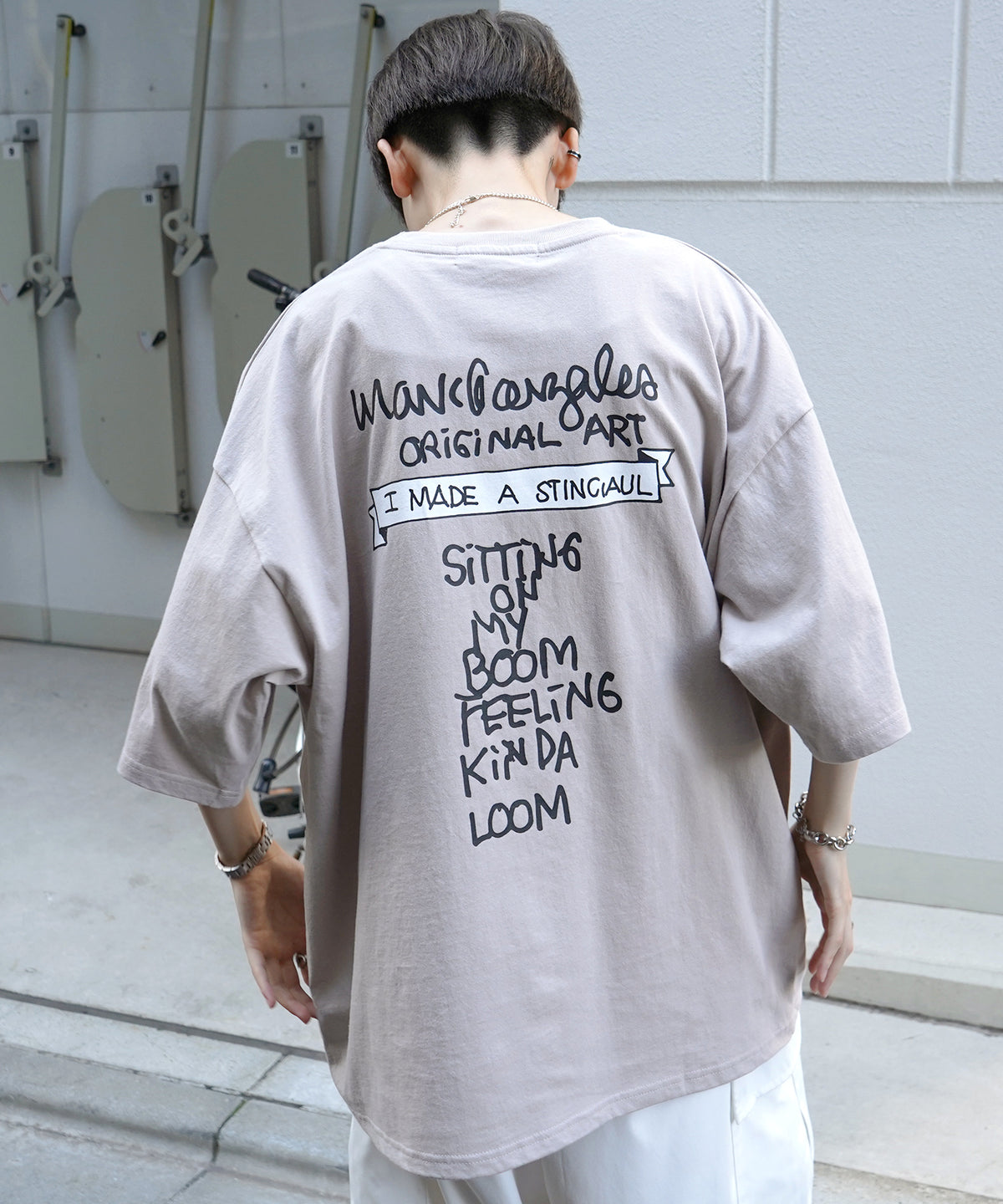 【MARK GONZALES ARTWORK COLLECTION / マーク ゴンザレス】フロント / バックプリント ワンポイント刺繍 モチーフ ビッグシルエットTシャツ