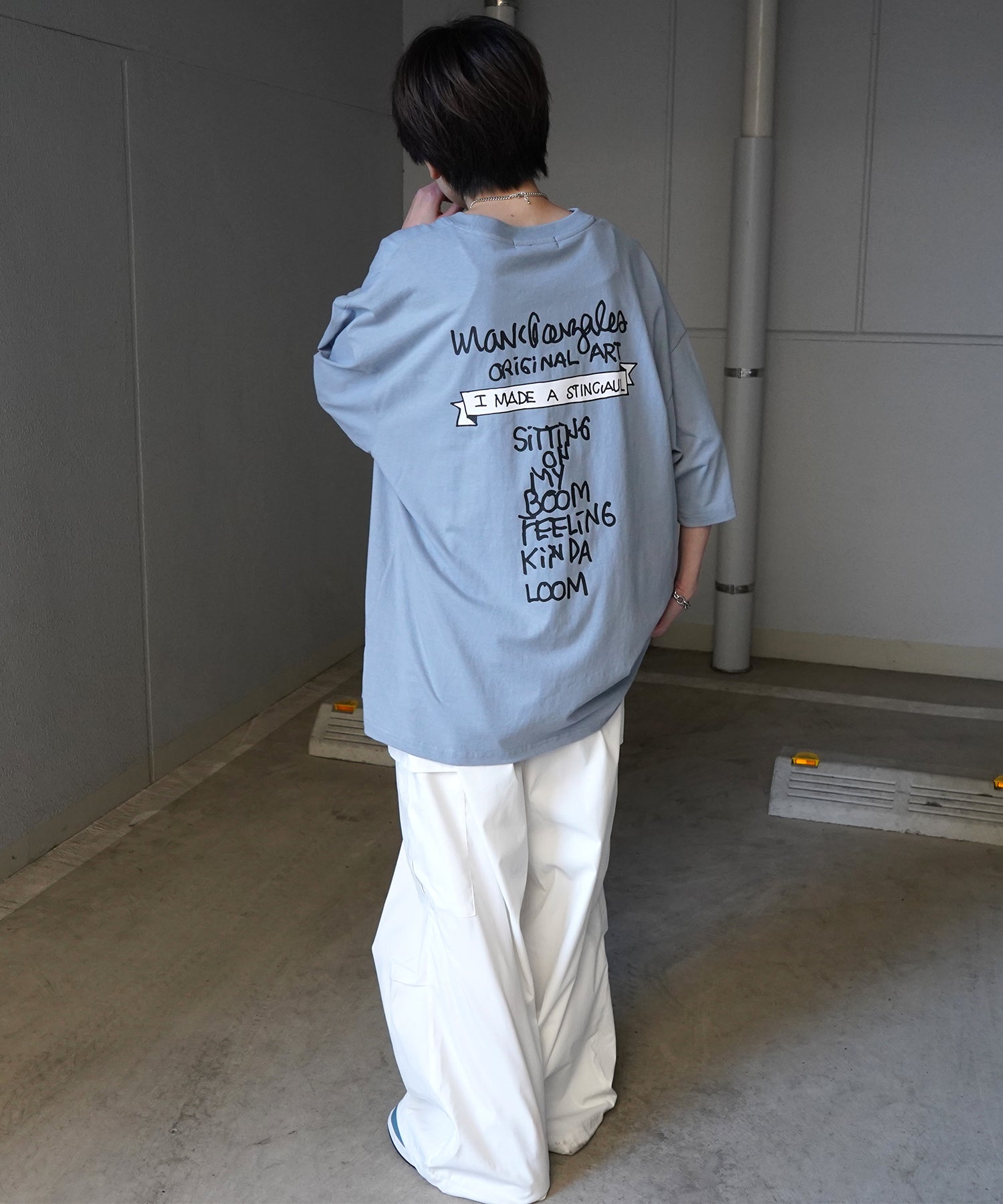 【MARK GONZALES ARTWORK COLLECTION / マーク ゴンザレス】フロント / バックプリント ワンポイント刺繍 モチーフ ビッグシルエットTシャツ