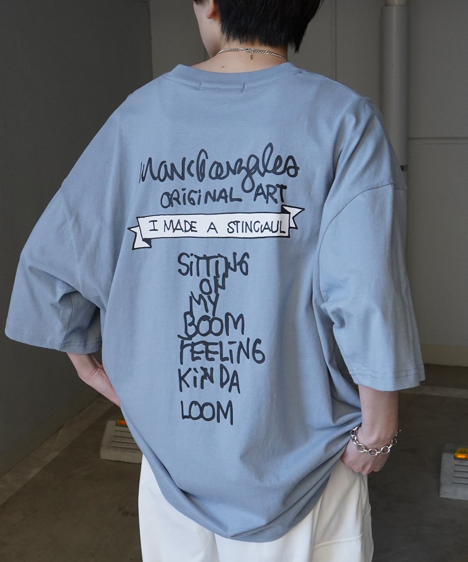 【MARK GONZALES ARTWORK COLLECTION / マーク ゴンザレス】フロント / バックプリント ワンポイント刺繍 モチーフ ビッグシルエットTシャツ
