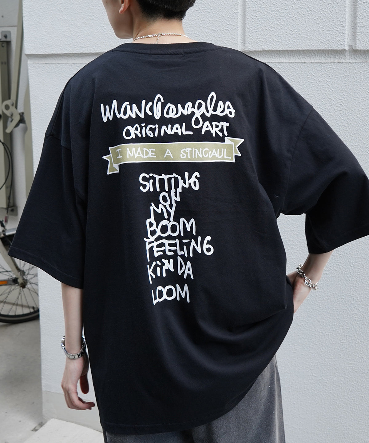 【MARK GONZALES ARTWORK COLLECTION / マーク ゴンザレス】フロント / バックプリント ワンポイント刺繍 モチーフ ビッグシルエットTシャツ