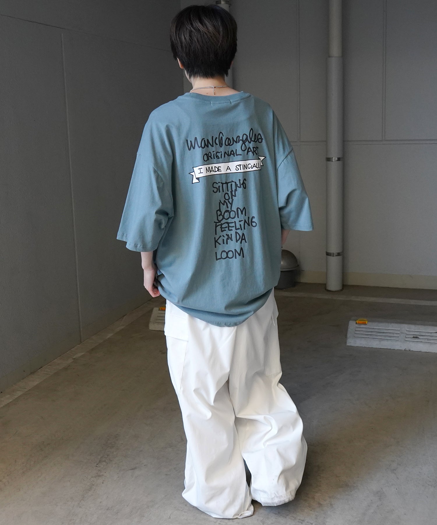 【MARK GONZALES ARTWORK COLLECTION / マーク ゴンザレス】フロント / バックプリント ワンポイント刺繍 モチーフ ビッグシルエットTシャツ