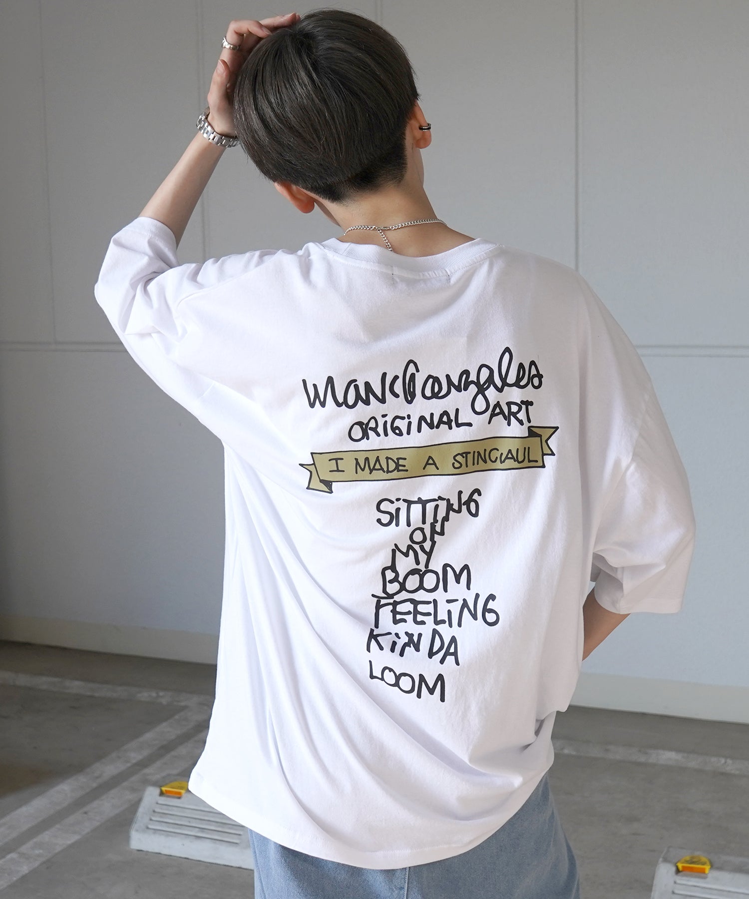 【MARK GONZALES ARTWORK COLLECTION / マーク ゴンザレス】フロント / バックプリント ワンポイント刺繍 モチーフ ビッグシルエットTシャツ