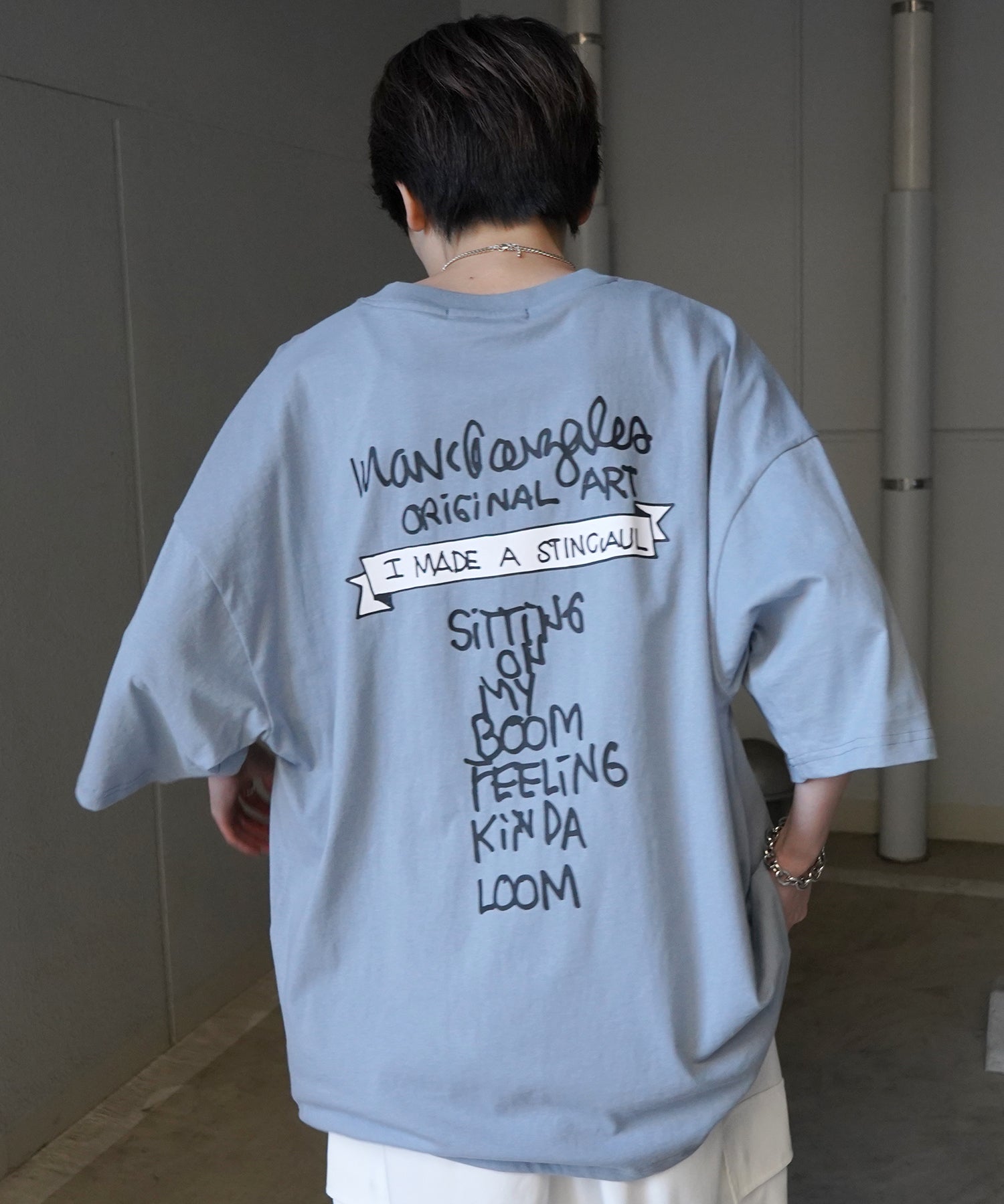 【MARK GONZALES ARTWORK COLLECTION / マーク ゴンザレス】フロント / バックプリント ワンポイント刺繍 モチーフ ビッグシルエットTシャツ