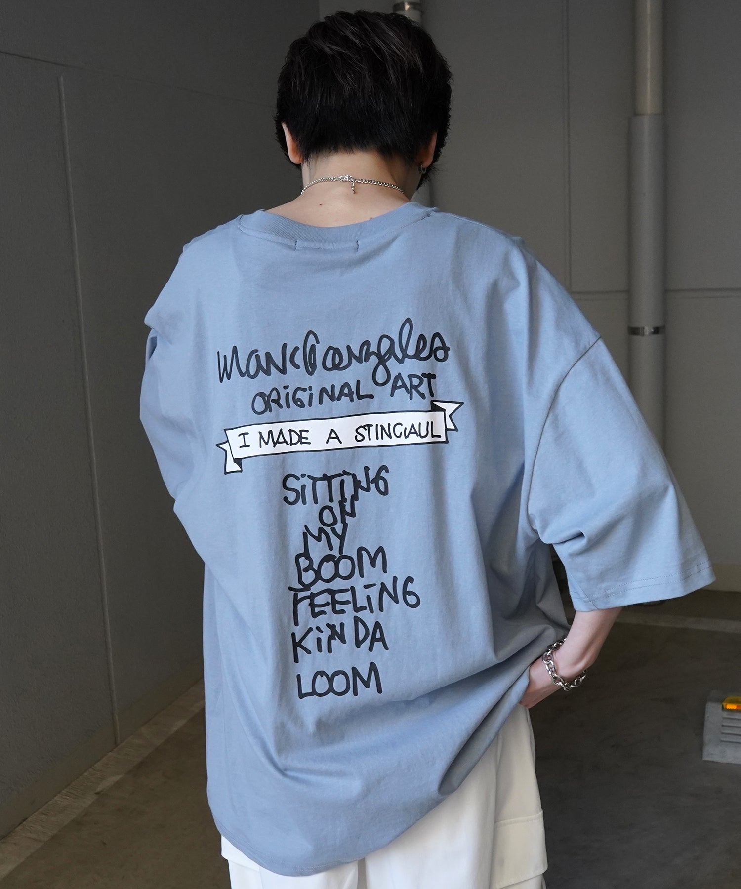 【MARK GONZALES ARTWORK COLLECTION / マーク ゴンザレス】フロント / バックプリント ワンポイント刺繍 モチーフ ビッグシルエットTシャツ