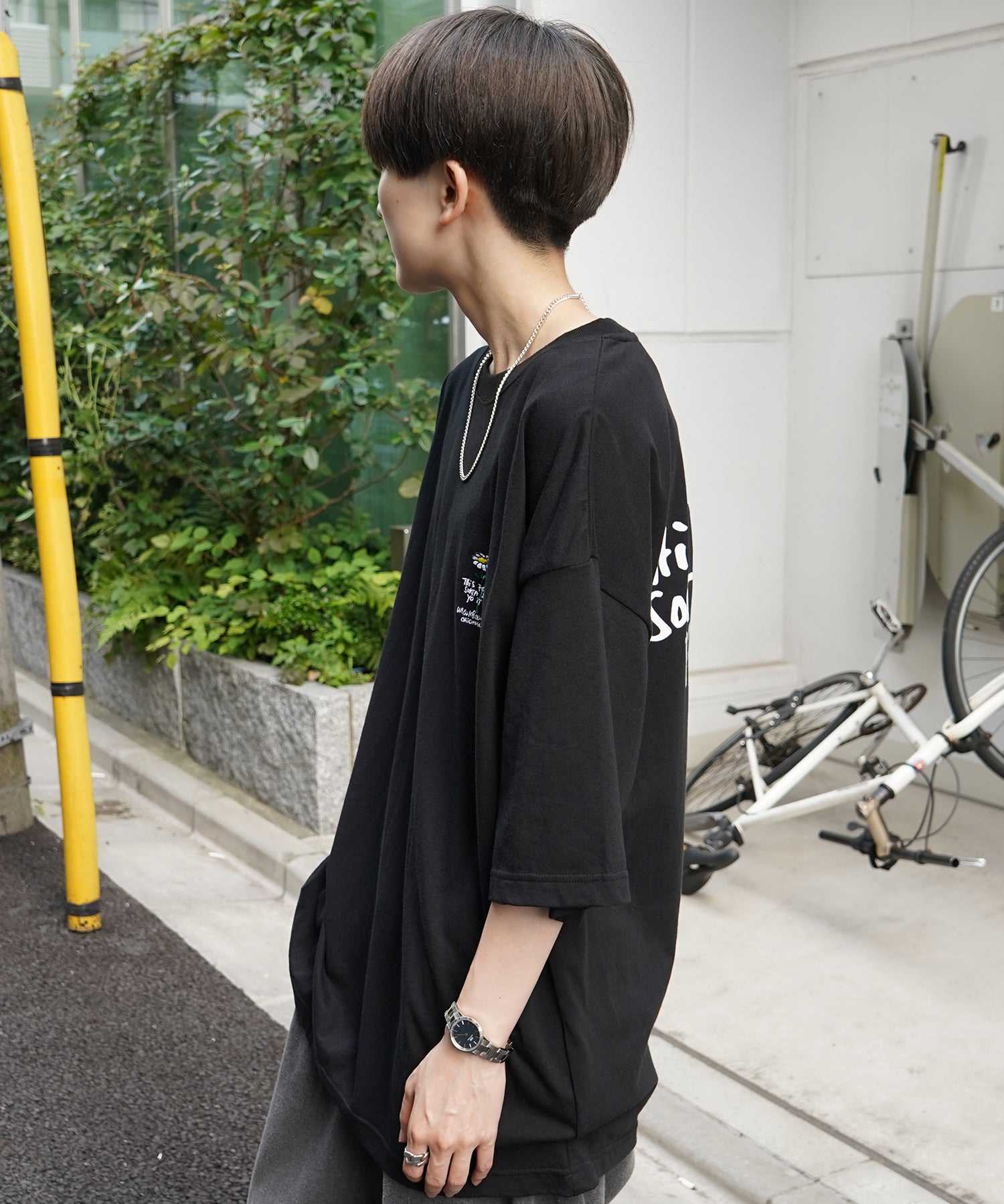 【MARK GONZALES ARTWORK COLLECTION / マーク ゴンザレス】フロント / バックプリント ワンポイント刺繍 モチーフ ビッグシルエットTシャツ