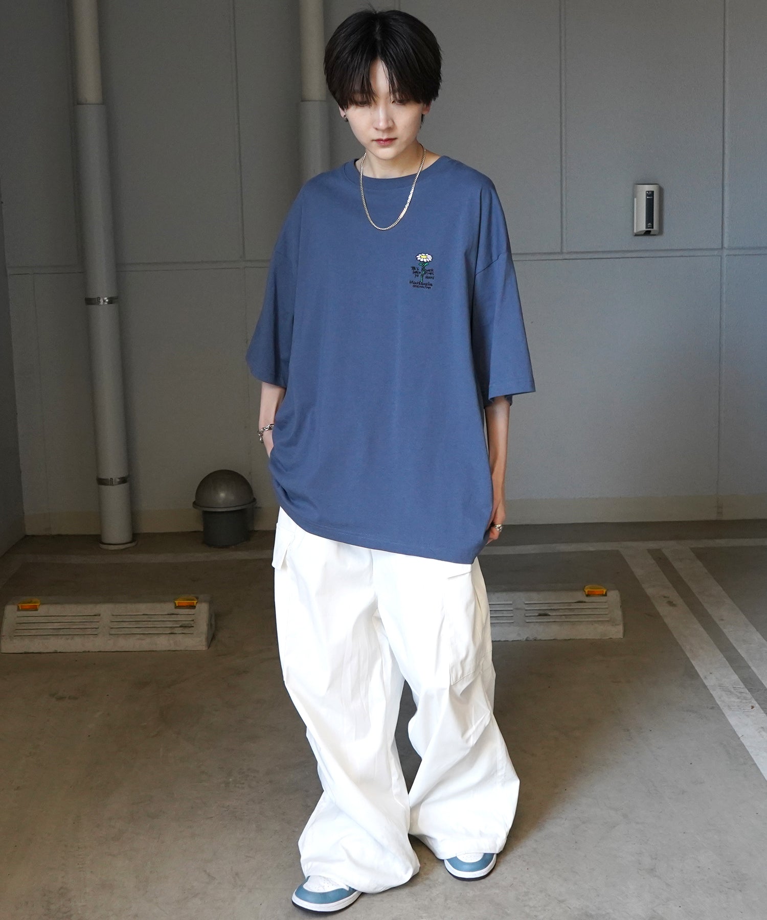 【MARK GONZALES ARTWORK COLLECTION / マーク ゴンザレス】フロント / バックプリント ワンポイント刺繍 モチーフ ビッグシルエットTシャツ