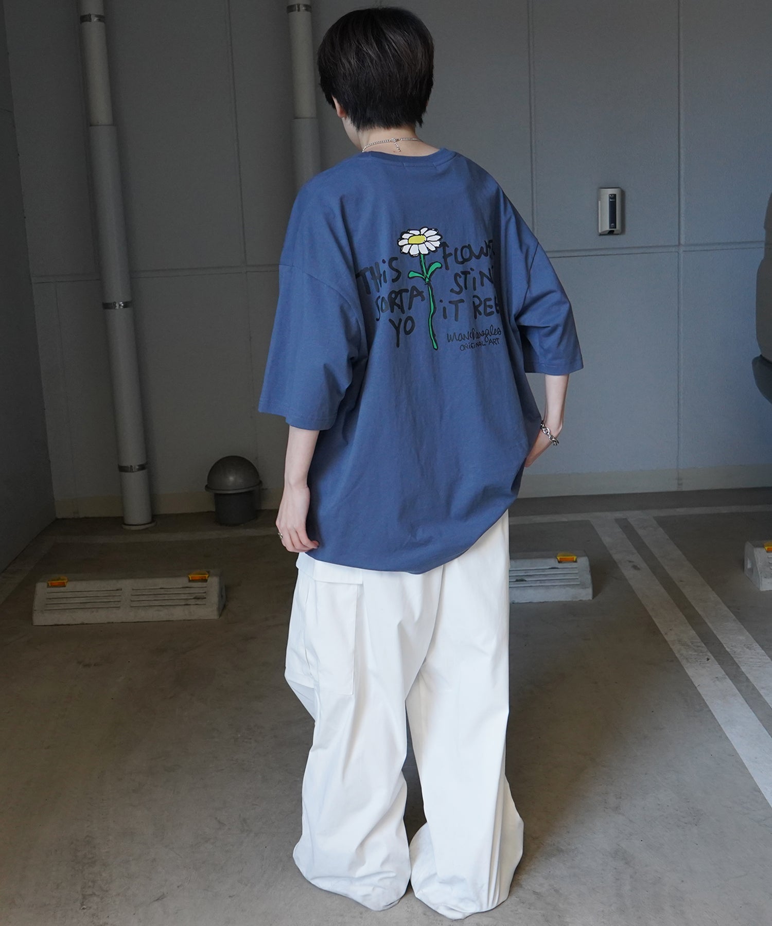 【MARK GONZALES ARTWORK COLLECTION / マーク ゴンザレス】フロント / バックプリント ワンポイント刺繍 モチーフ ビッグシルエットTシャツ
