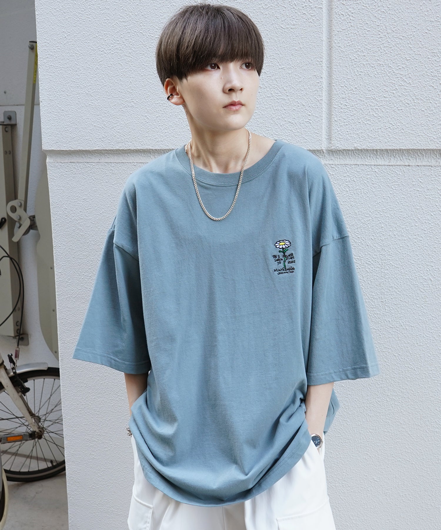 【MARK GONZALES ARTWORK COLLECTION / マーク ゴンザレス】フロント / バックプリント ワンポイント刺繍 モチーフ ビッグシルエットTシャツ