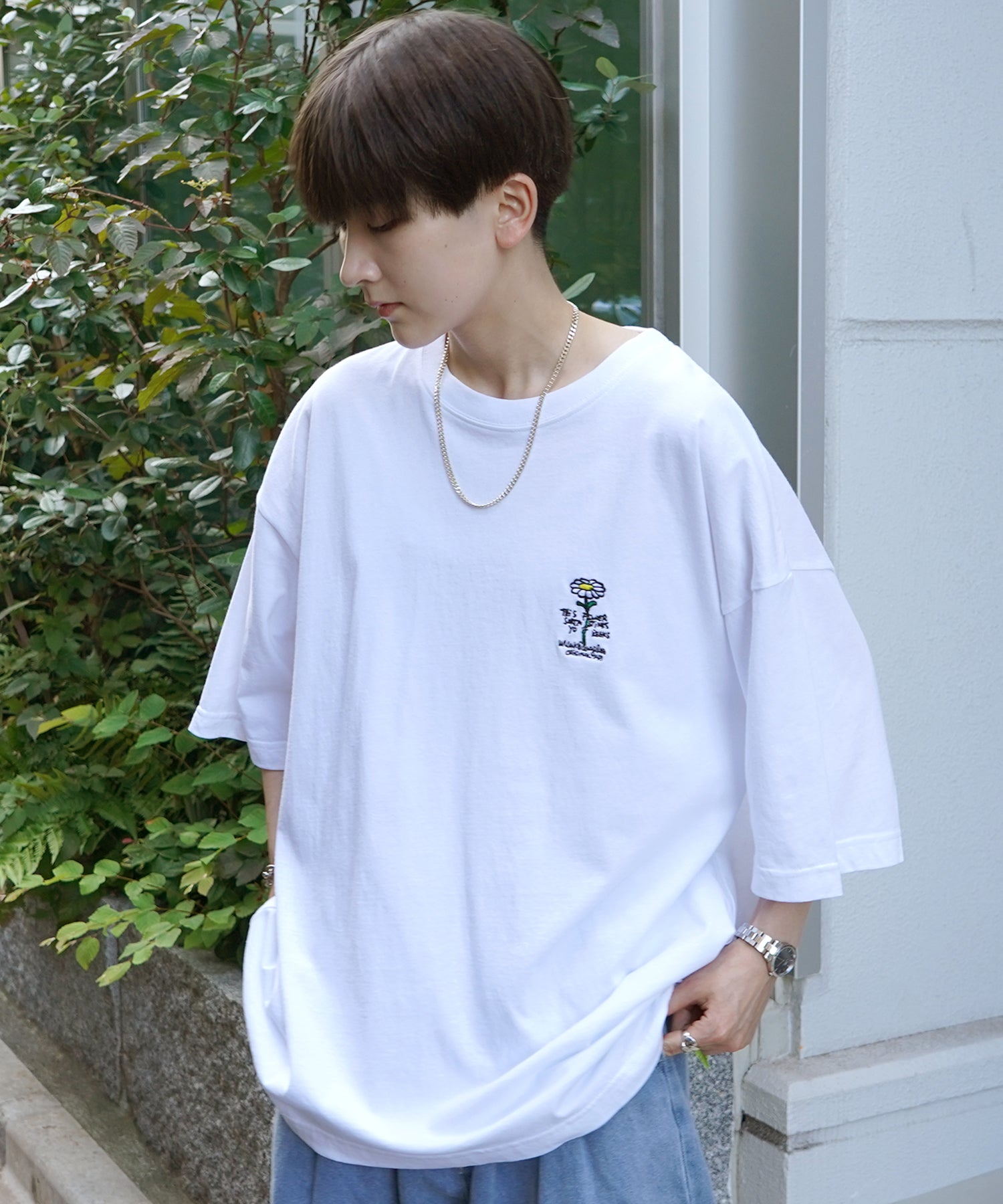 【MARK GONZALES ARTWORK COLLECTION / マーク ゴンザレス】フロント / バックプリント ワンポイント刺繍 モチーフ ビッグシルエットTシャツ