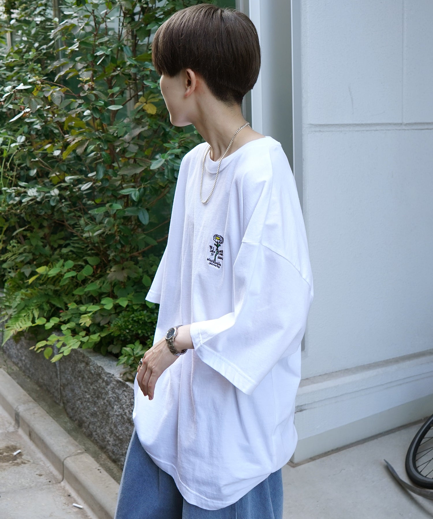 【MARK GONZALES ARTWORK COLLECTION / マーク ゴンザレス】フロント / バックプリント ワンポイント刺繍 モチーフ ビッグシルエットTシャツ