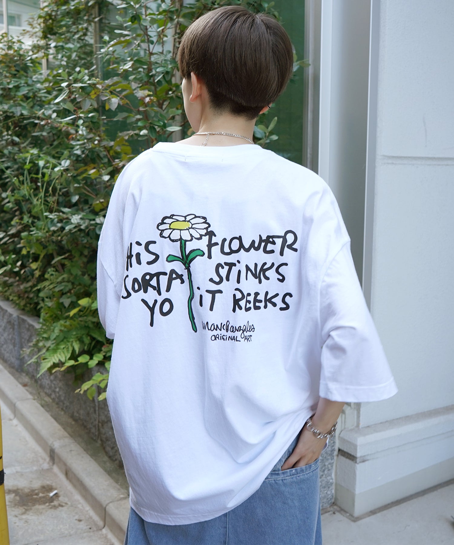 【MARK GONZALES ARTWORK COLLECTION / マーク ゴンザレス】フロント / バックプリント ワンポイント刺繍 モチーフ ビッグシルエットTシャツ
