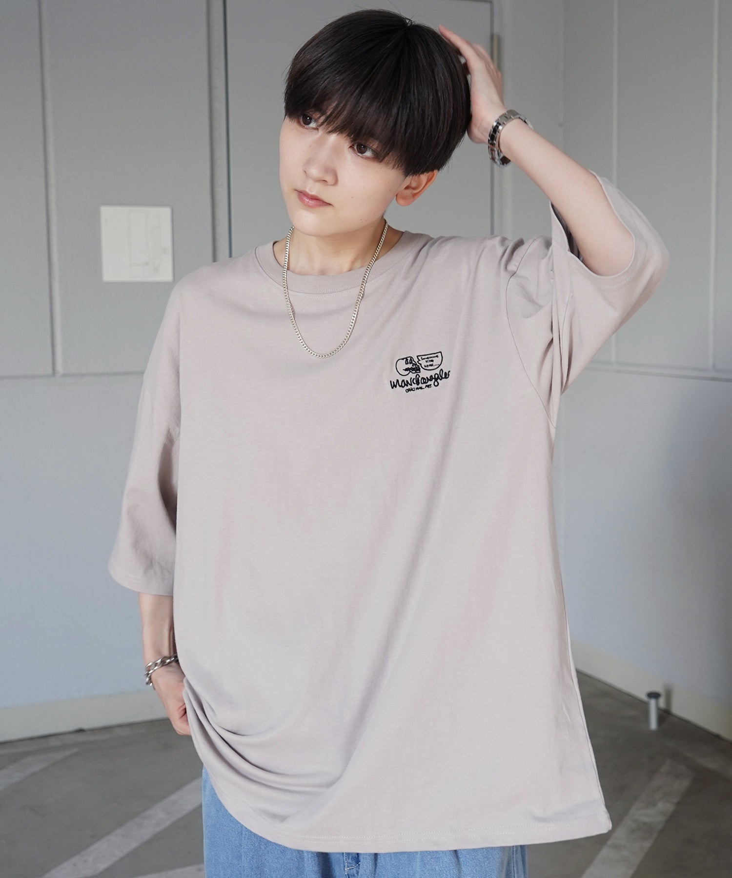 【MARK GONZALES ARTWORK COLLECTION / マーク ゴンザレス】フロント / バックプリント ワンポイント刺繍 モチーフ ビッグシルエットTシャツ