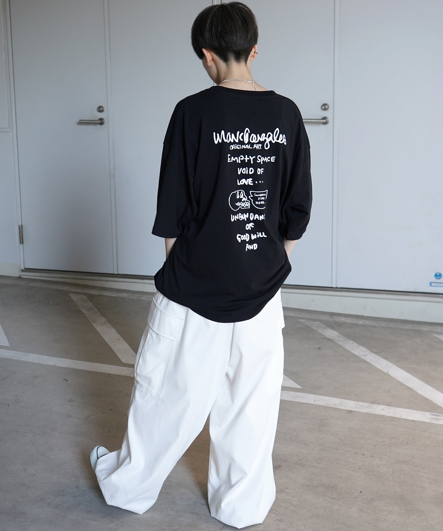 【MARK GONZALES ARTWORK COLLECTION / マーク ゴンザレス】フロント / バックプリント ワンポイント刺繍 モチーフ ビッグシルエットTシャツ