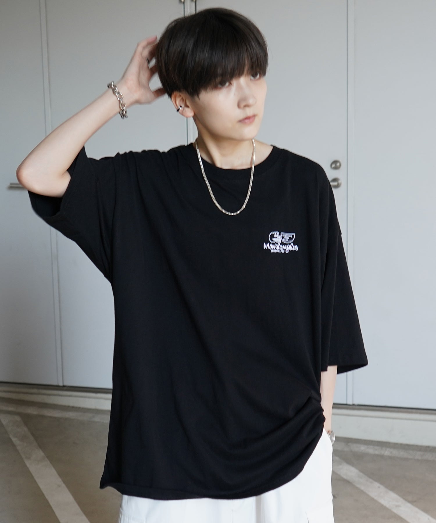 【MARK GONZALES ARTWORK COLLECTION / マーク ゴンザレス】フロント / バックプリント ワンポイント刺繍 モチーフ ビッグシルエットTシャツ