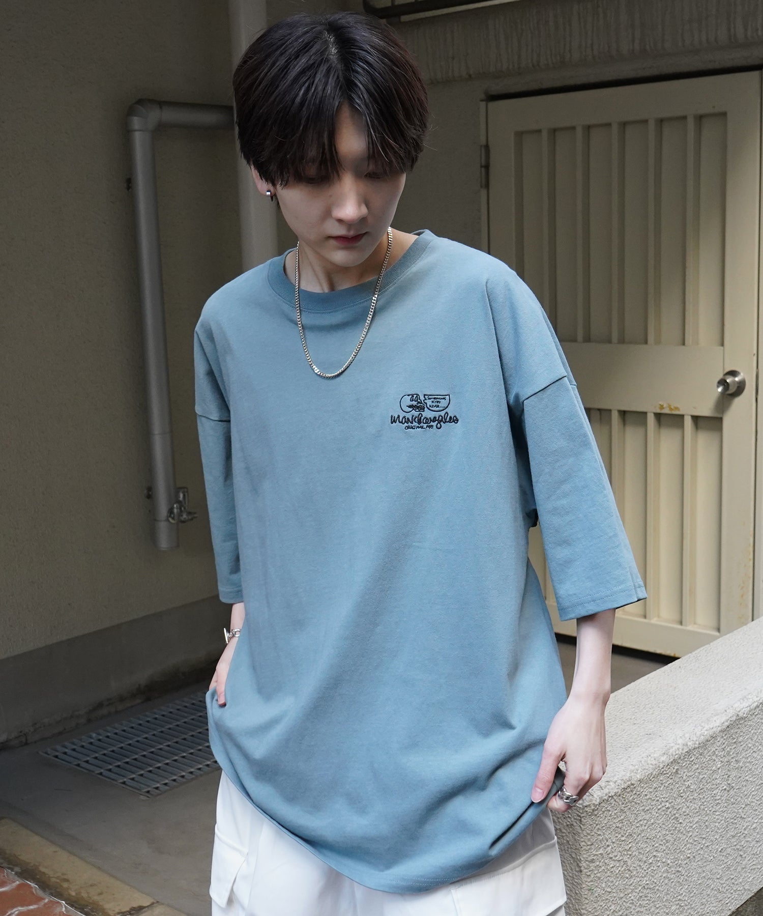 【MARK GONZALES ARTWORK COLLECTION / マーク ゴンザレス】フロント / バックプリント ワンポイント刺繍 モチーフ ビッグシルエットTシャツ