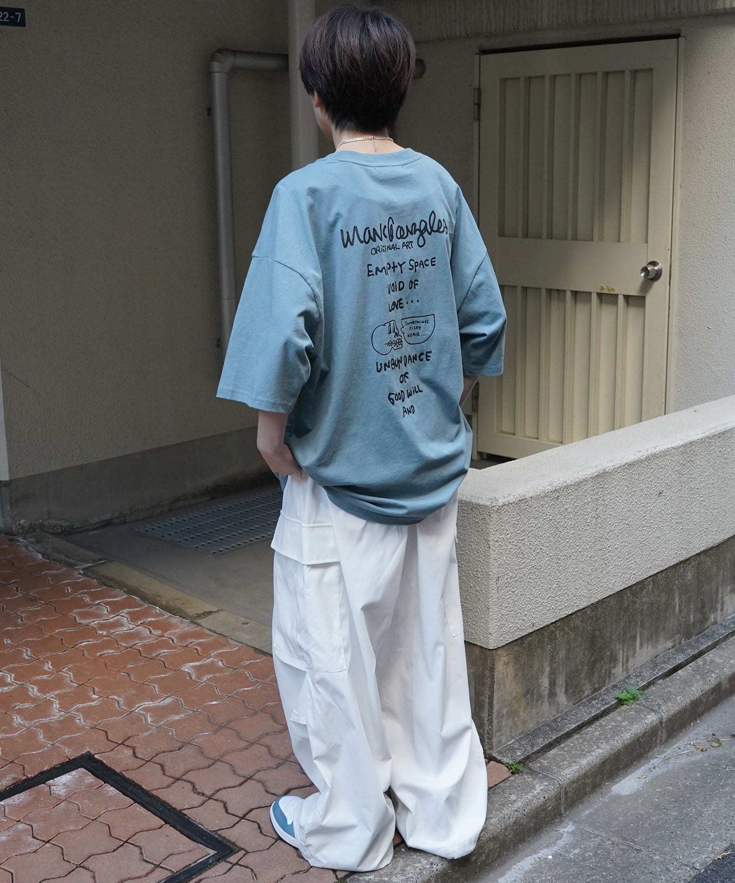 【MARK GONZALES ARTWORK COLLECTION / マーク ゴンザレス】フロント / バックプリント ワンポイント刺繍 モチーフ ビッグシルエットTシャツ