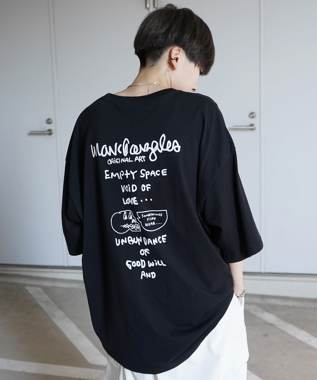 【MARK GONZALES ARTWORK COLLECTION / マーク ゴンザレス】フロント / バックプリント ワンポイント刺繍 モチーフ ビッグシルエットTシャツ