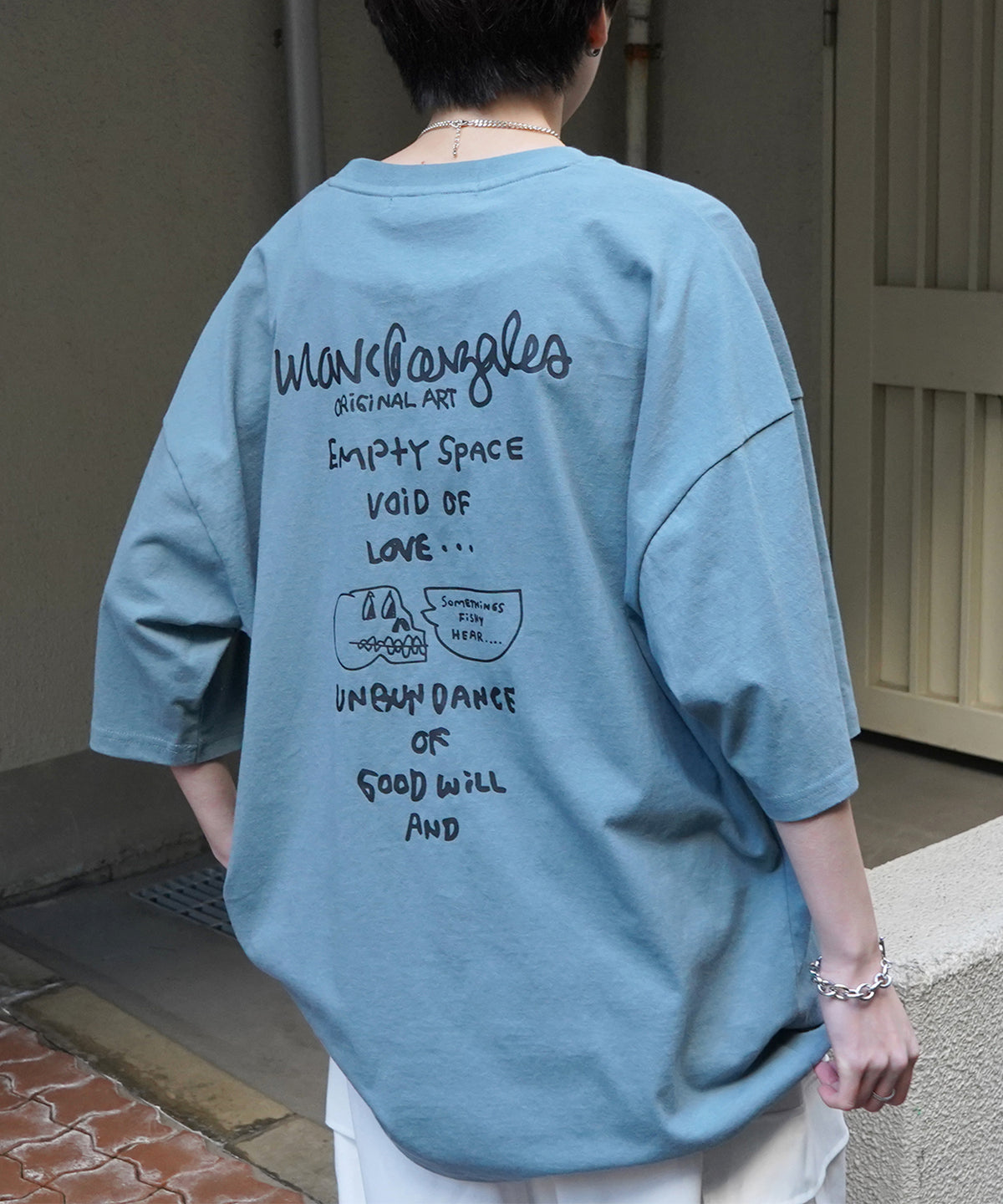 【MARK GONZALES ARTWORK COLLECTION / マーク ゴンザレス】フロント / バックプリント ワンポイント刺繍 モチーフ ビッグシルエットTシャツ