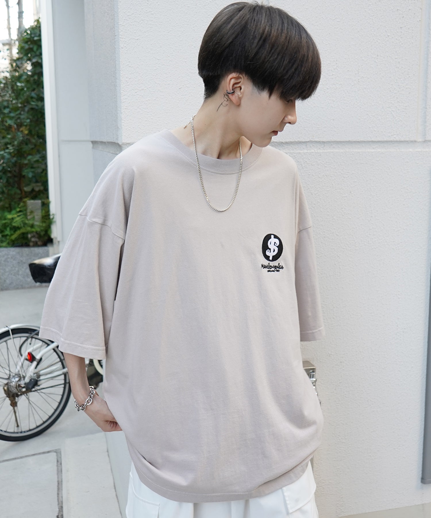 【MARK GONZALES ARTWORK COLLECTION / マーク ゴンザレス】フロント / バックプリント ワンポイント刺繍 モチーフ ビッグシルエットTシャツ
