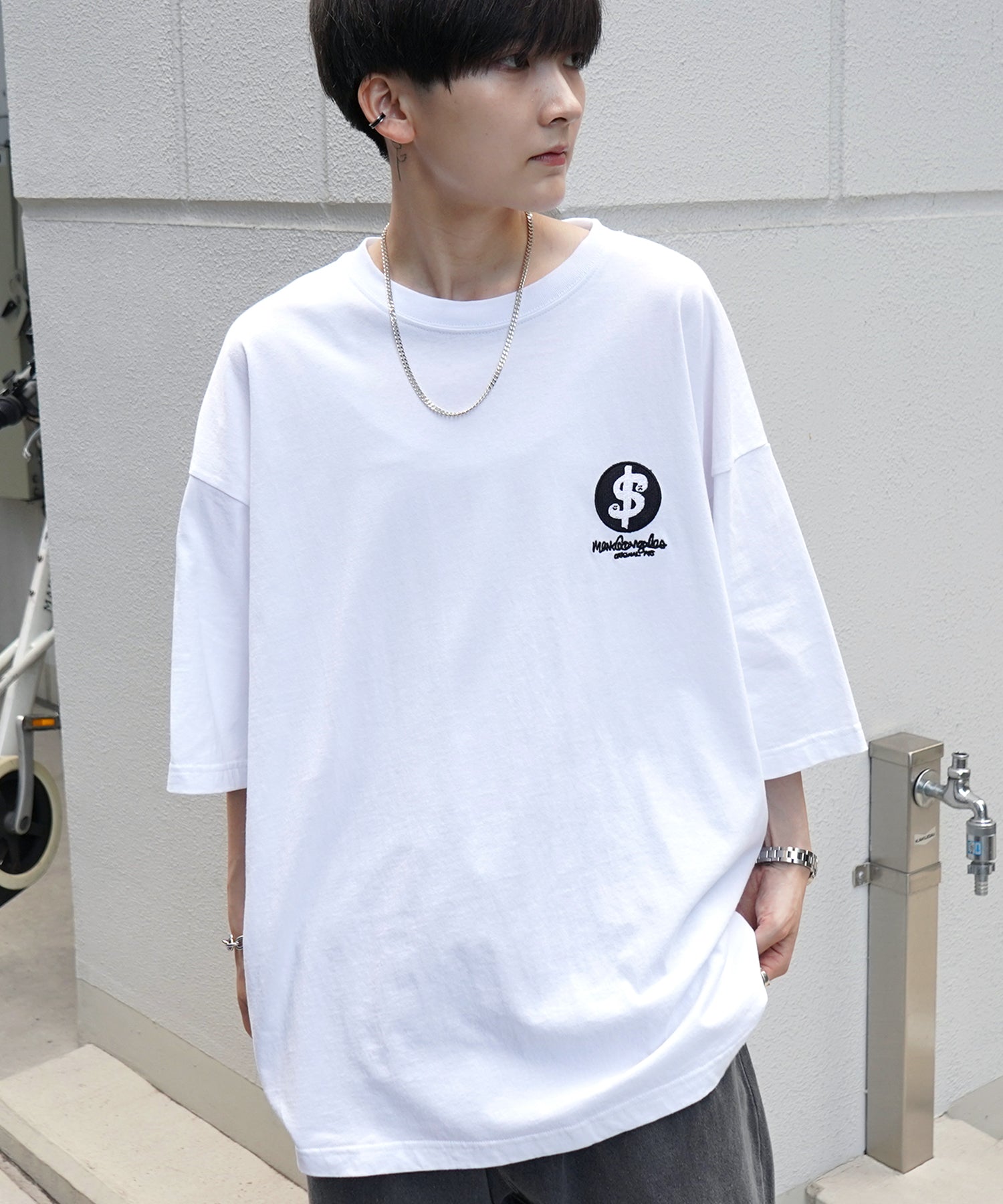 【MARK GONZALES ARTWORK COLLECTION / マーク ゴンザレス】フロント / バックプリント ワンポイント刺繍 モチーフ ビッグシルエットTシャツ
