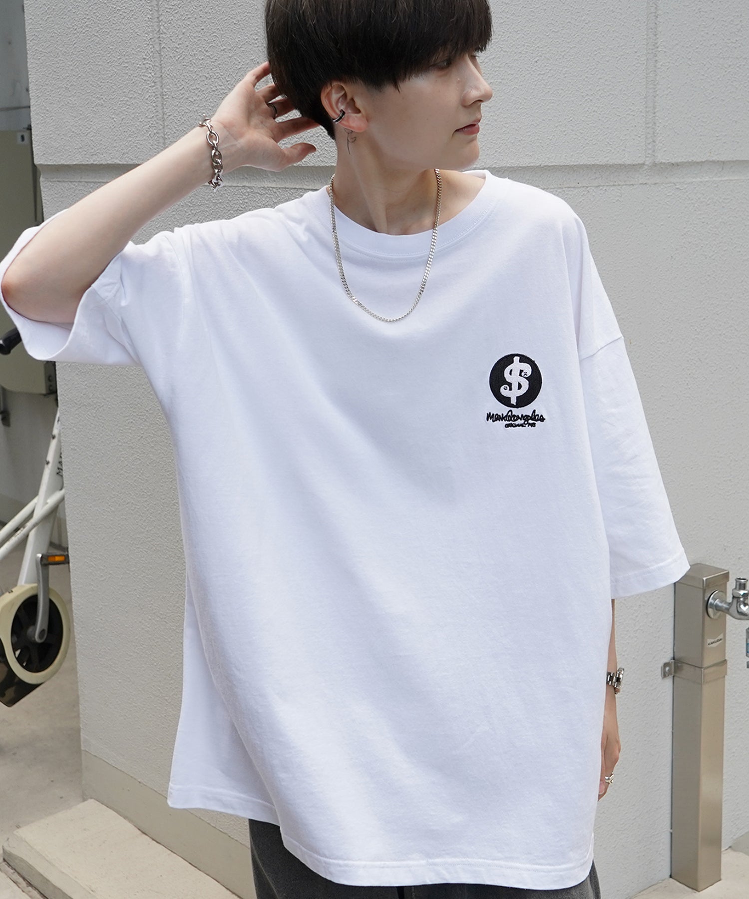 【MARK GONZALES ARTWORK COLLECTION / マーク ゴンザレス】フロント / バックプリント ワンポイント刺繍 モチーフ ビッグシルエットTシャツ