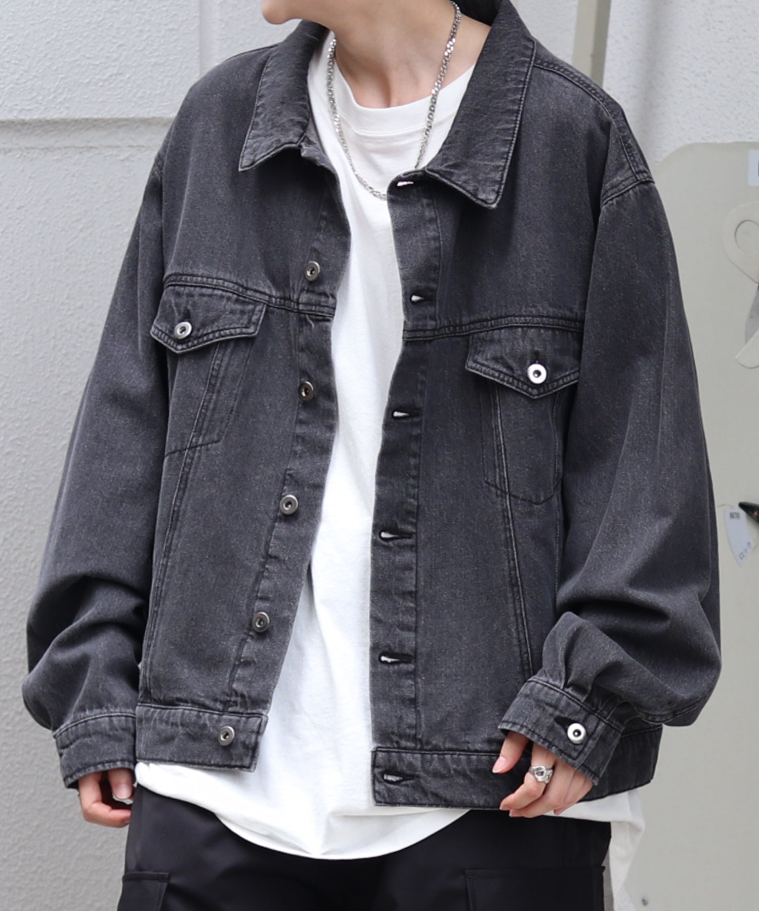 【新色追加】ビッグシルエット ヴィンテージライク ケミカルウォッシュ加工 Gジャン デニムジャケット