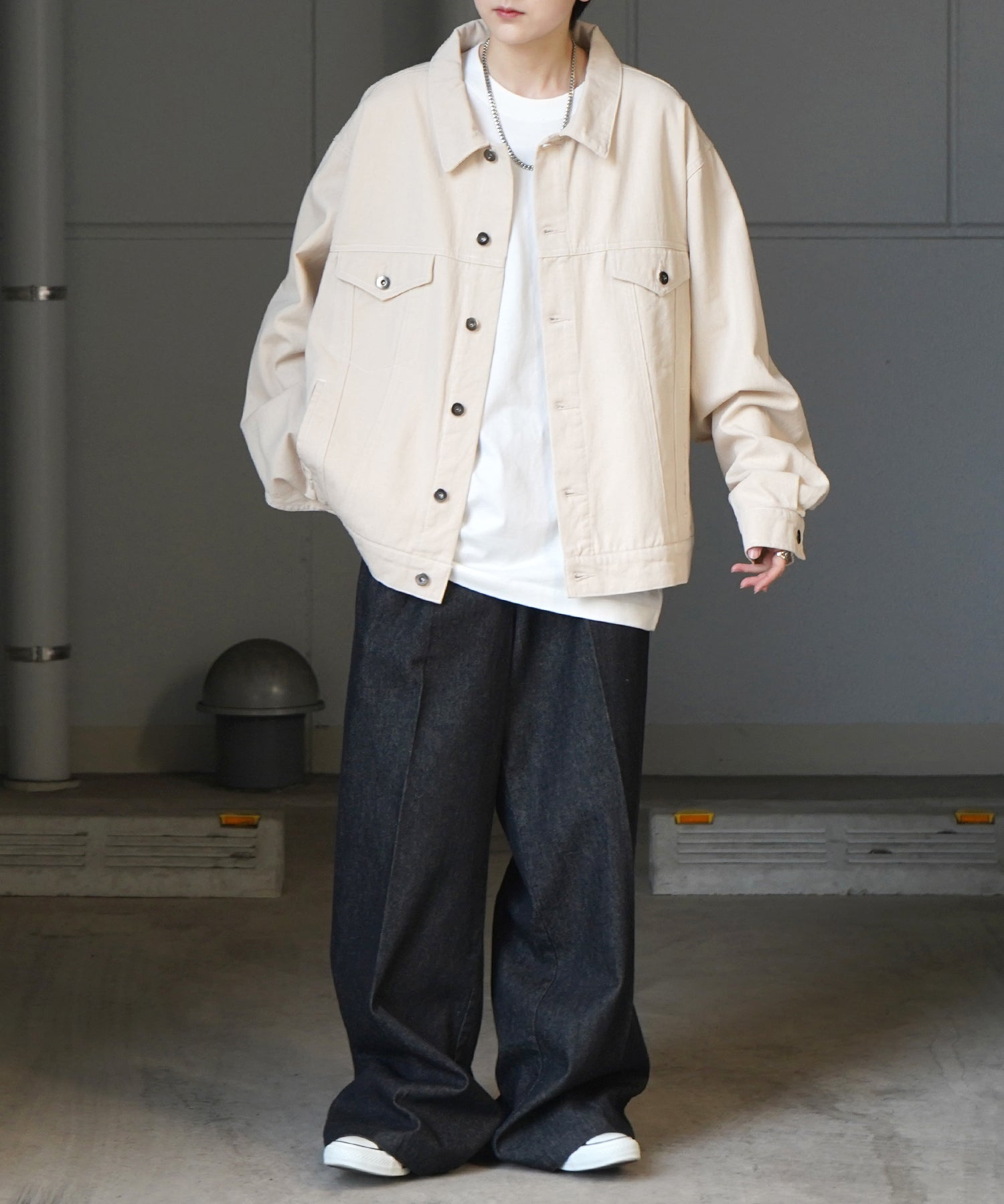 【新色追加】ビッグシルエット ヴィンテージライク ケミカルウォッシュ加工 Gジャン デニムジャケット