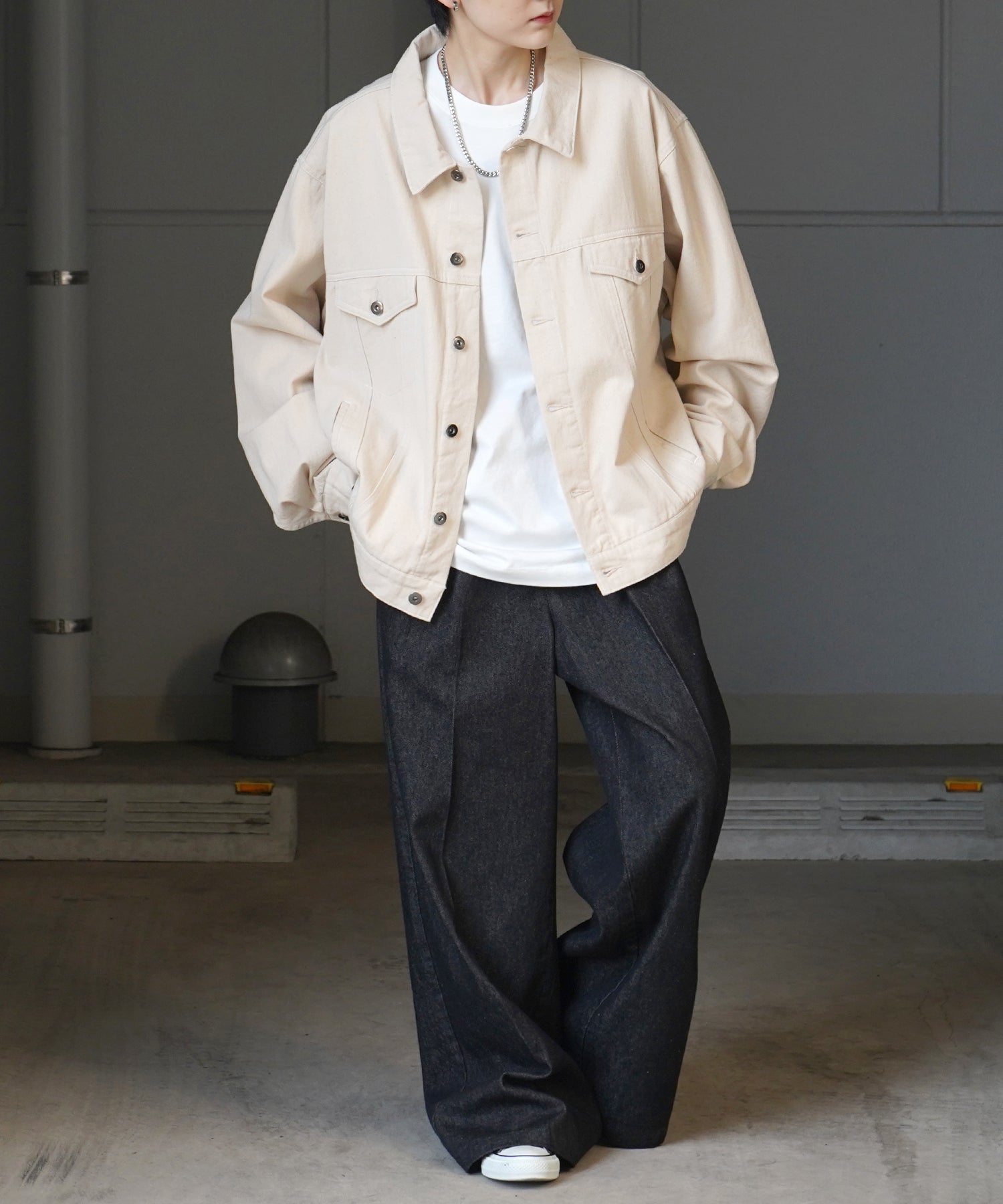 【新色追加】ビッグシルエット ヴィンテージライク ケミカルウォッシュ加工 Gジャン デニムジャケット