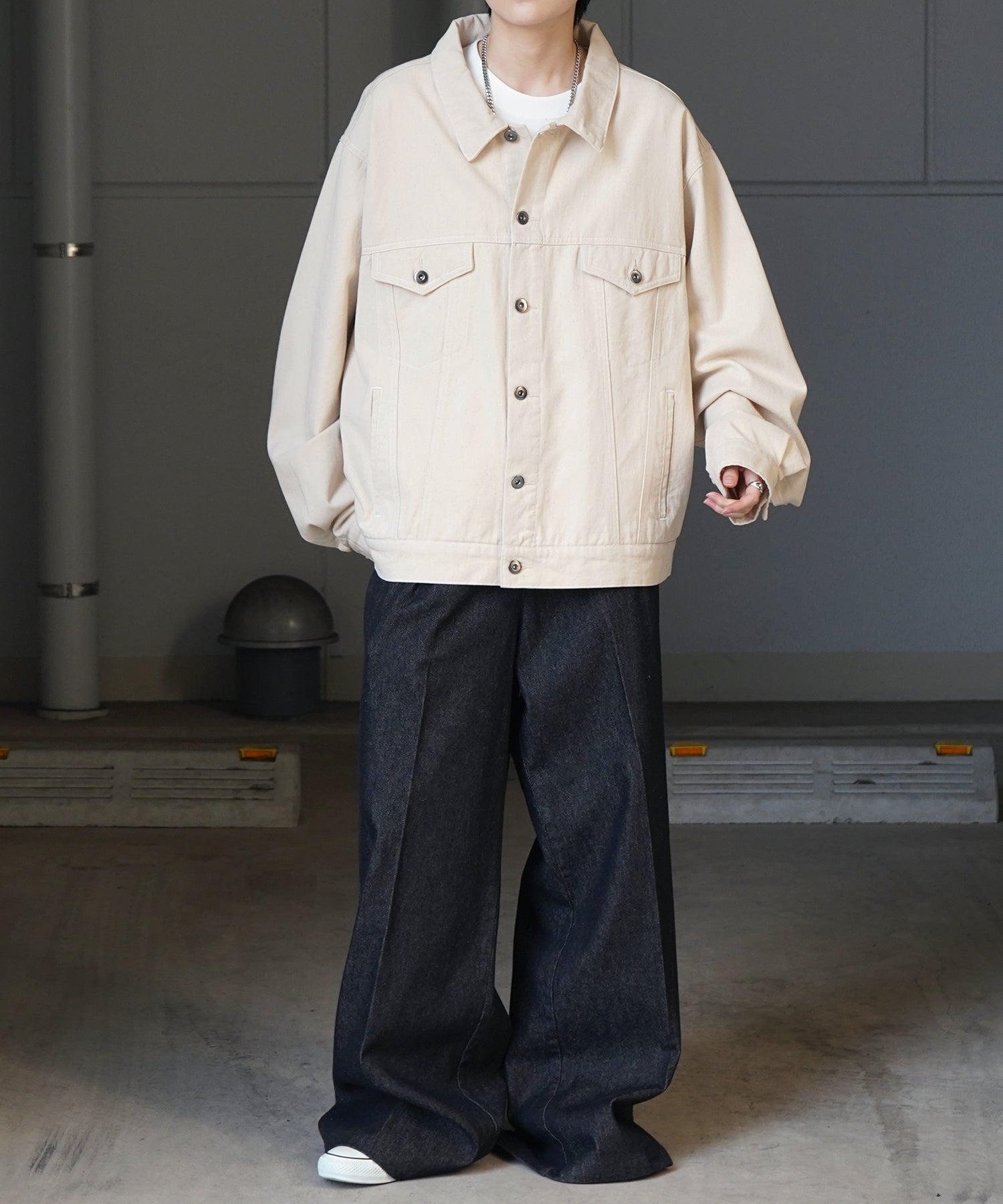 【新色追加】ビッグシルエット ヴィンテージライク ケミカルウォッシュ加工 Gジャン デニムジャケット