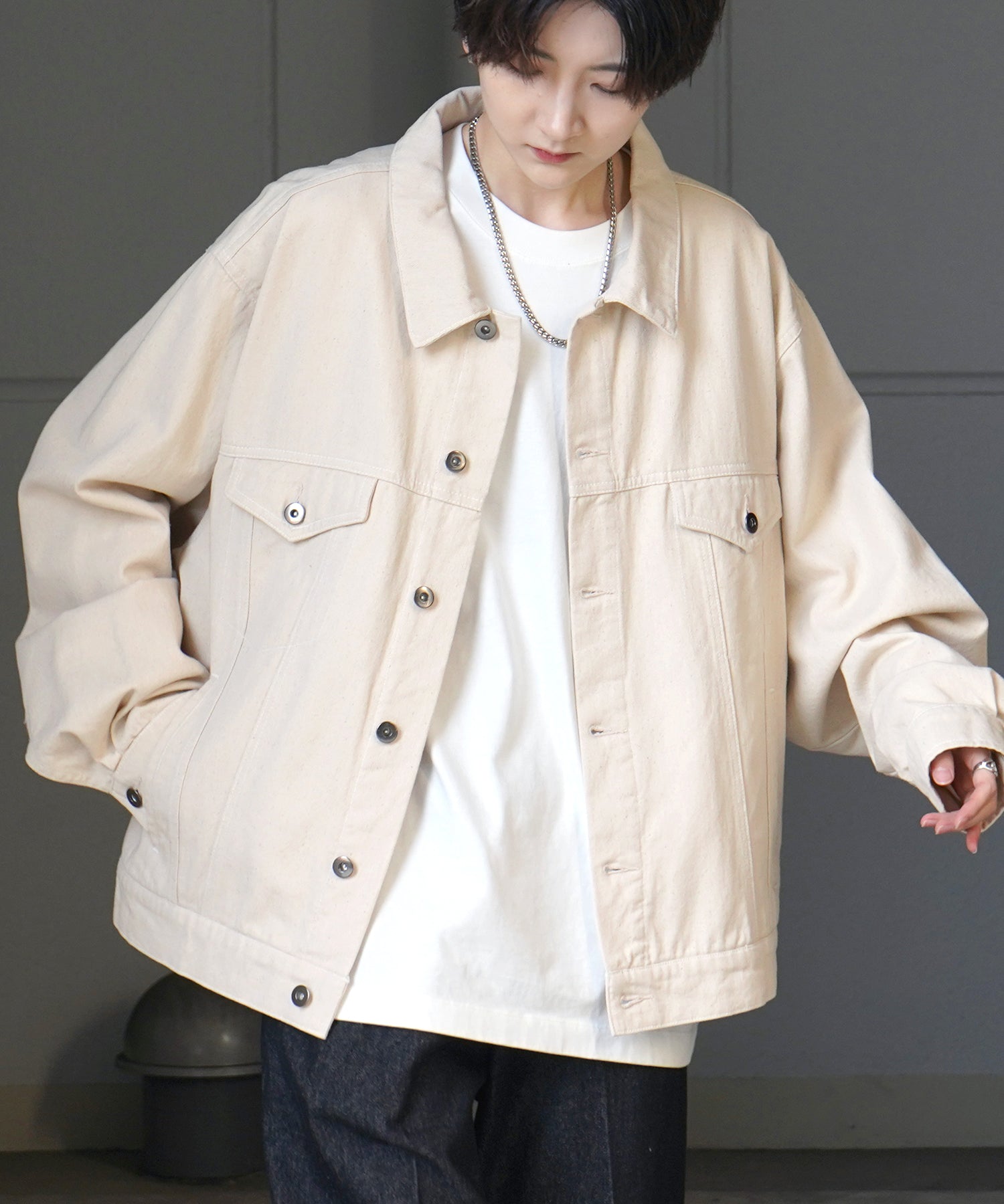 【新色追加】ビッグシルエット ヴィンテージライク ケミカルウォッシュ加工 Gジャン デニムジャケット