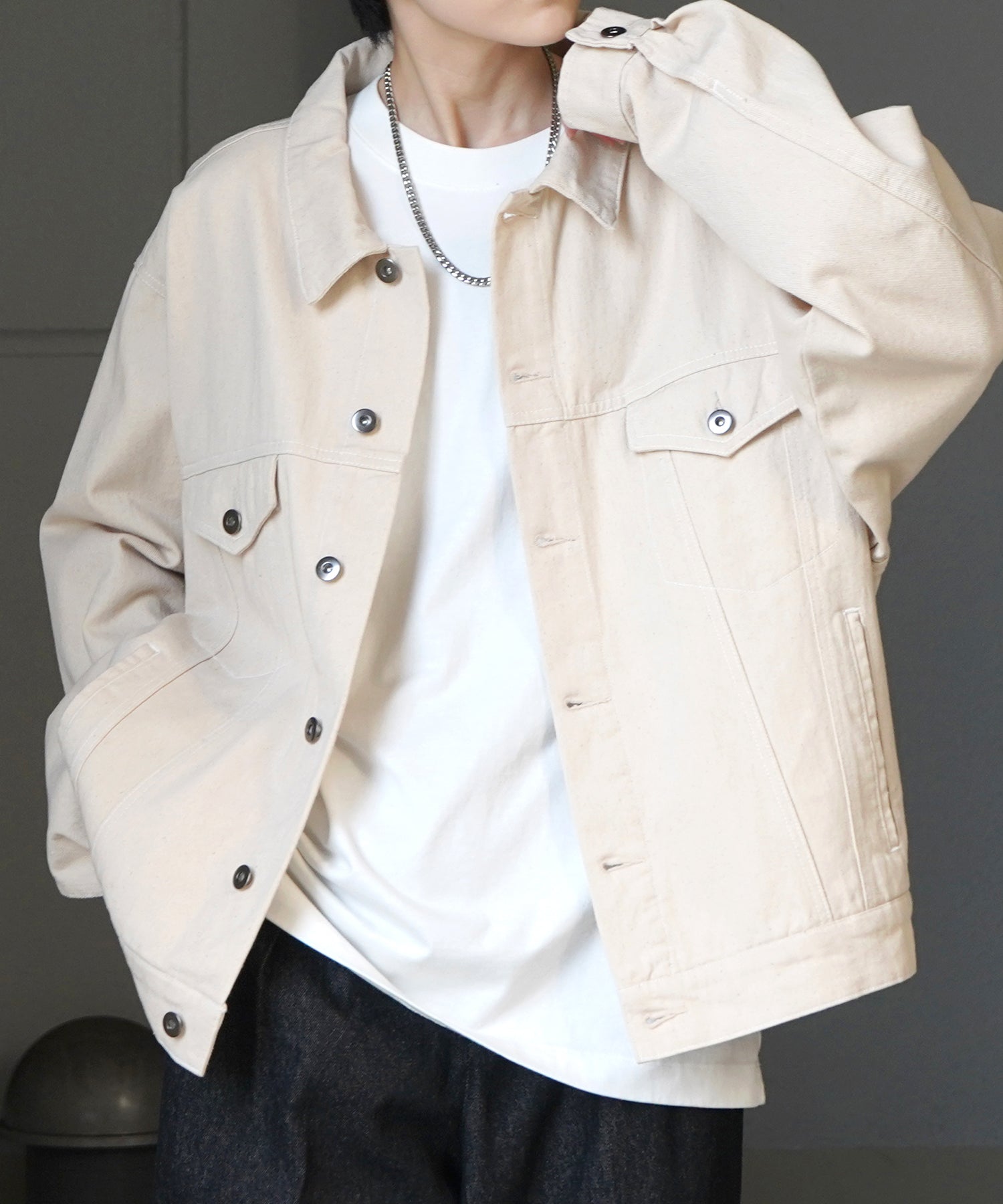 【新色追加】ビッグシルエット ヴィンテージライク ケミカルウォッシュ加工 Gジャン デニムジャケット