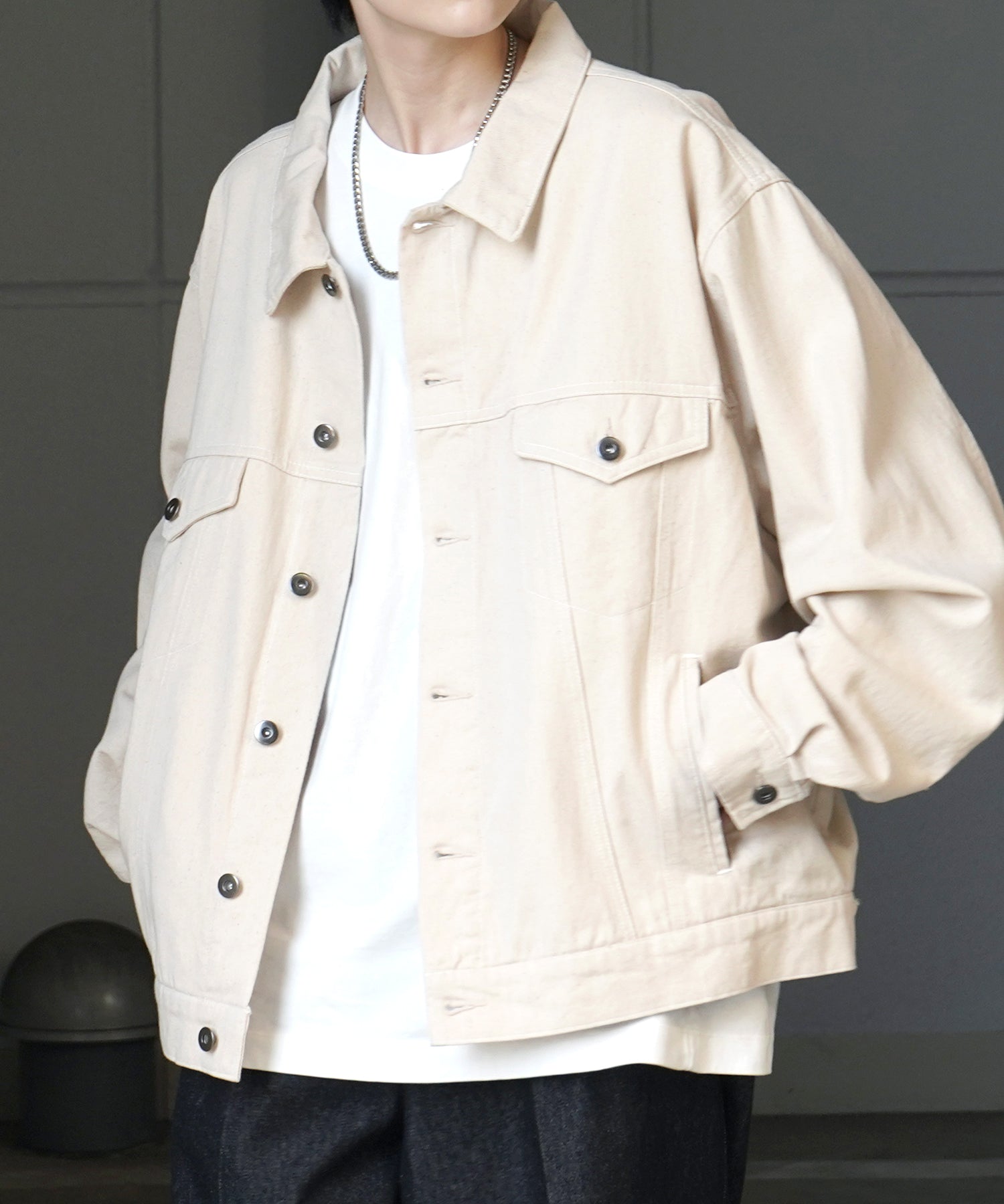 【新色追加】ビッグシルエット ヴィンテージライク ケミカルウォッシュ加工 Gジャン デニムジャケット