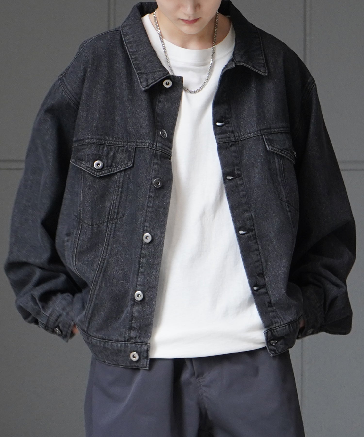 【新色追加】ビッグシルエット ヴィンテージライク ケミカルウォッシュ加工 Gジャン デニムジャケット
