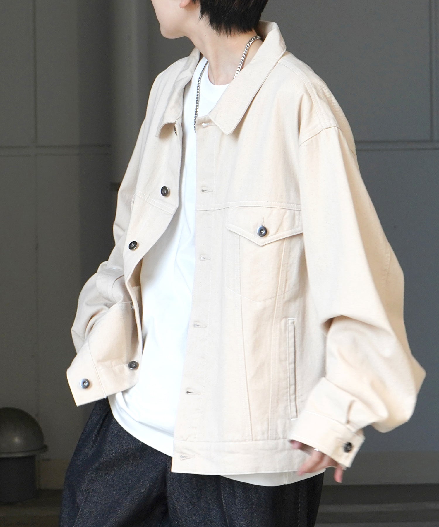 【新色追加】ビッグシルエット ヴィンテージライク ケミカルウォッシュ加工 Gジャン デニムジャケット