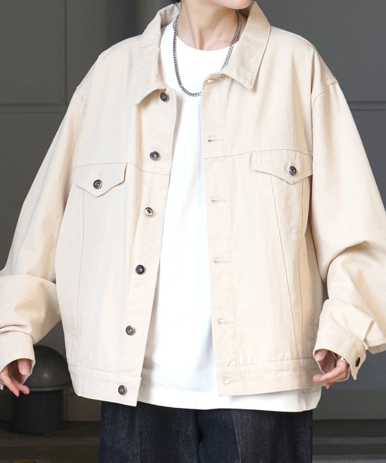 【新色追加】ビッグシルエット ヴィンテージライク ケミカルウォッシュ加工 Gジャン デニムジャケット