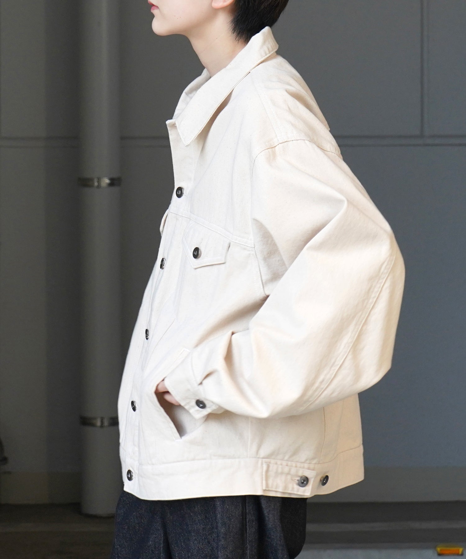 【新色追加】ビッグシルエット ヴィンテージライク ケミカルウォッシュ加工 Gジャン デニムジャケット