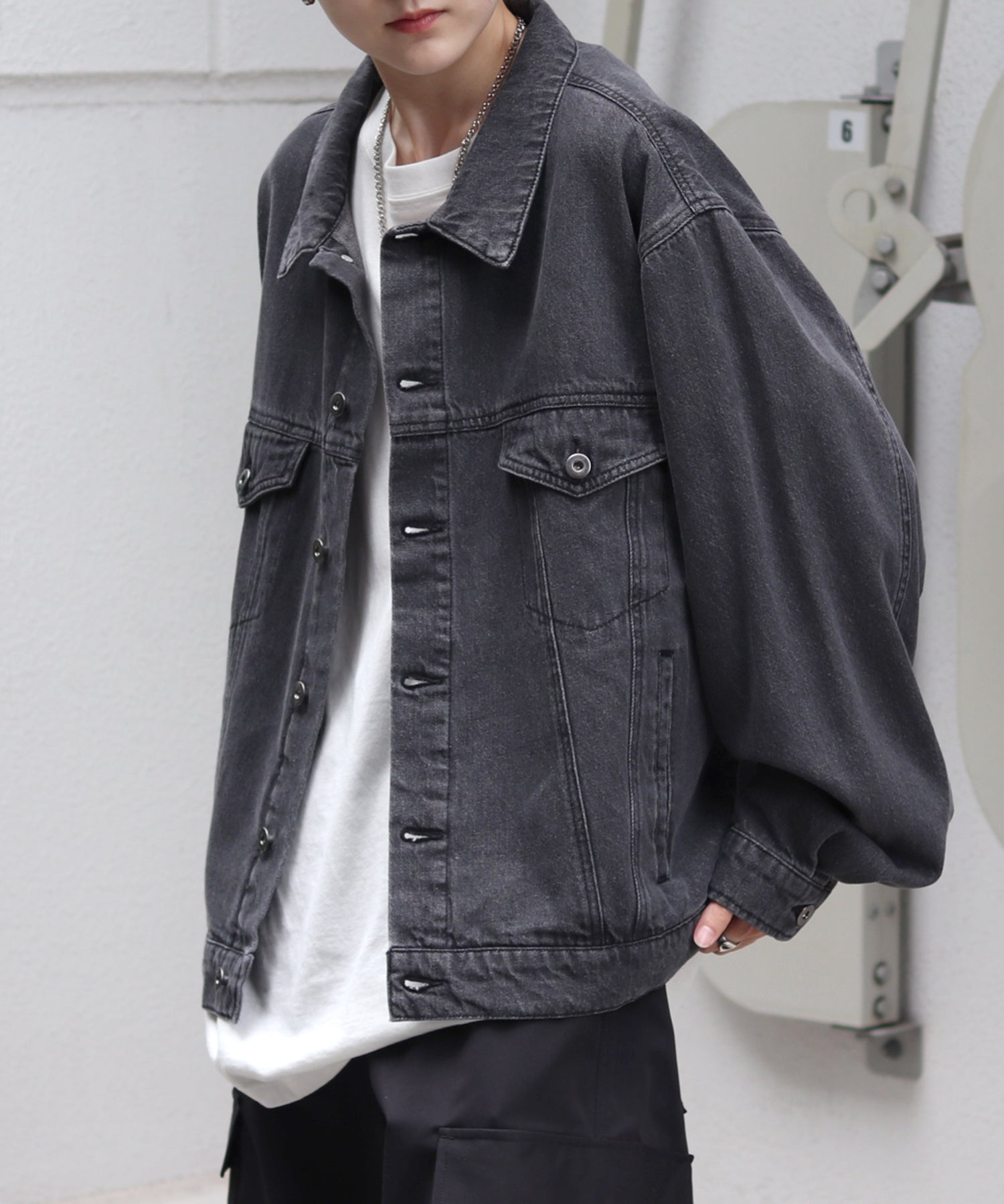 【新色追加】ビッグシルエット ヴィンテージライク ケミカルウォッシュ加工 Gジャン デニムジャケット